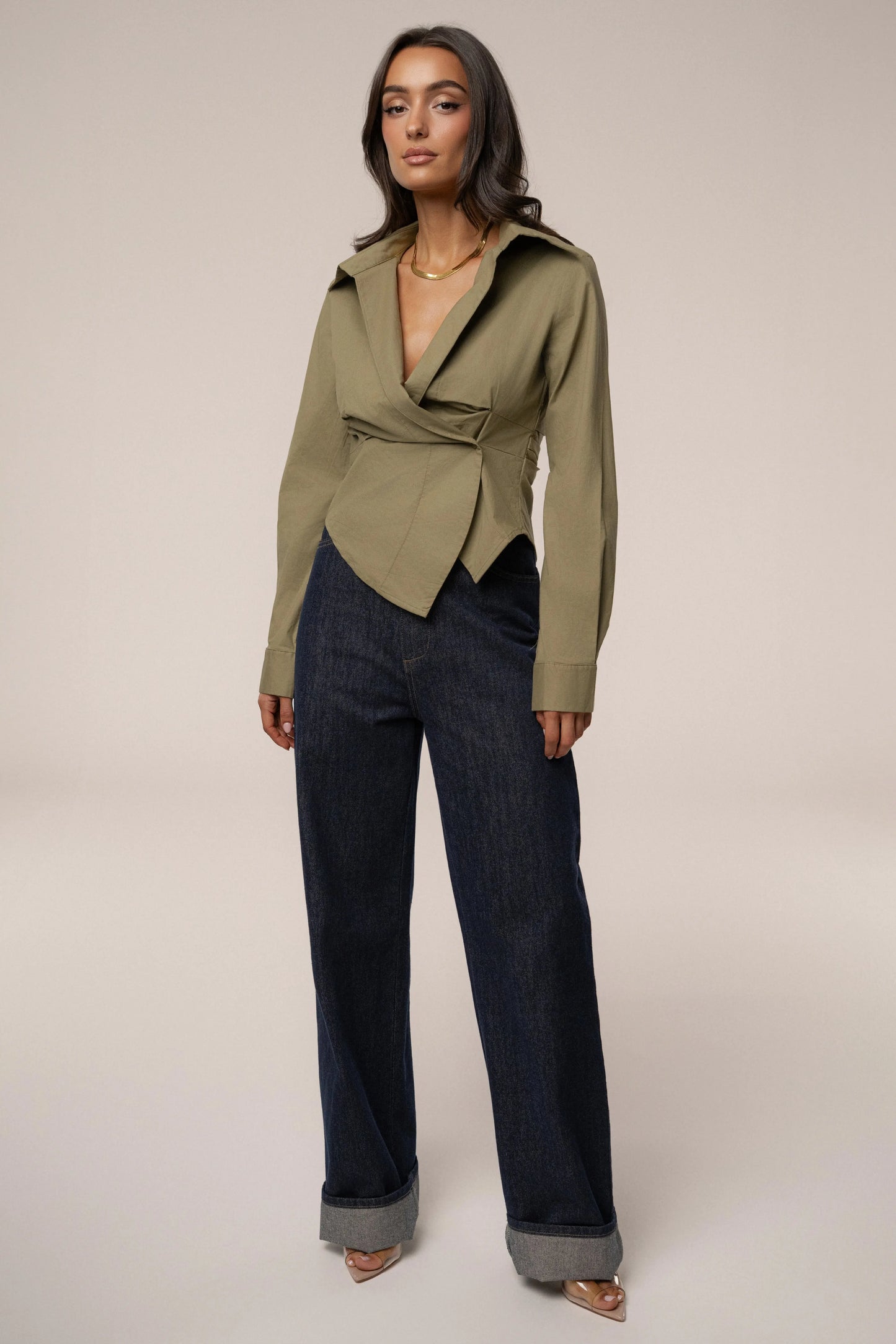 Olive  Sculpt And Form Blouse JLUXLABEL