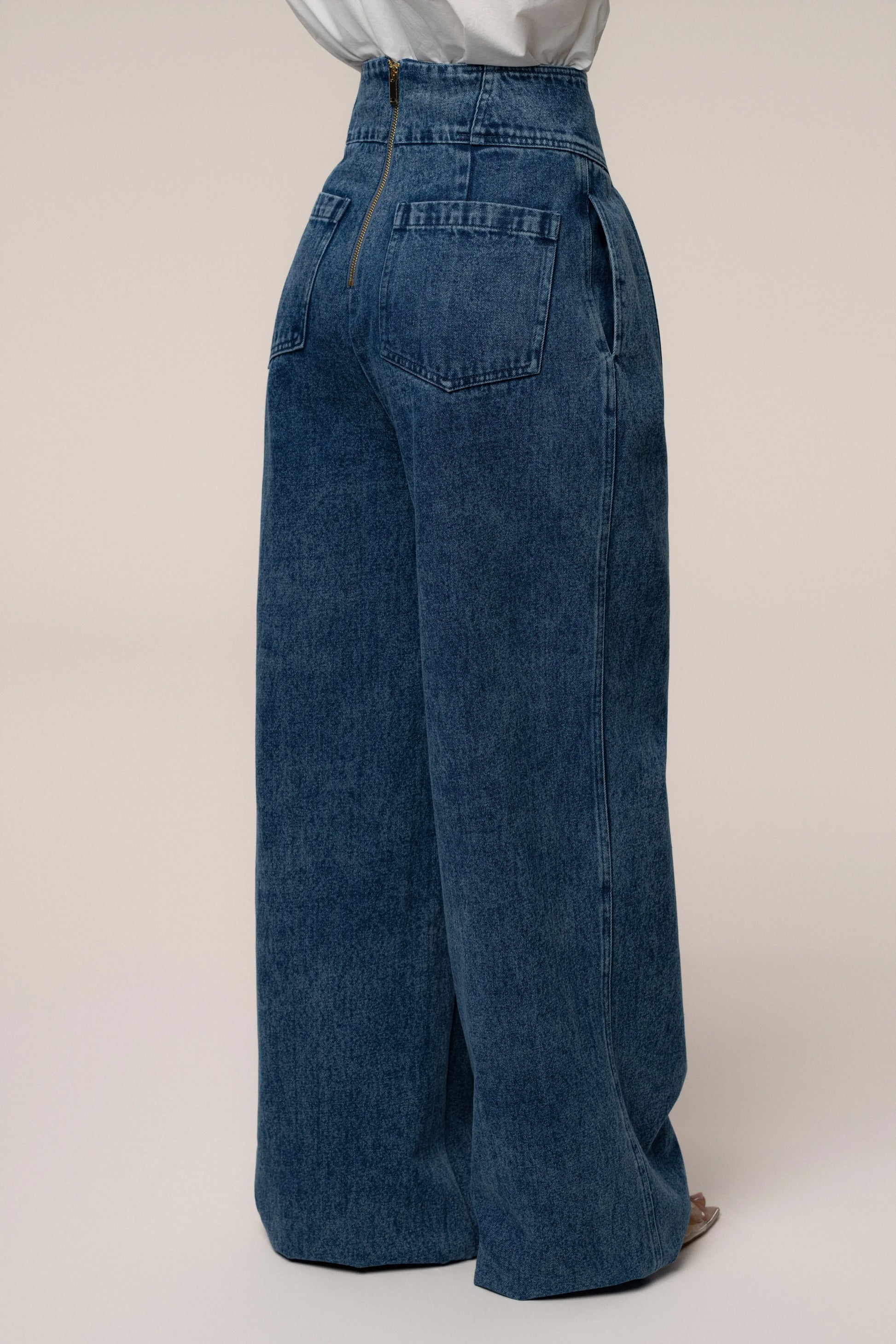Medium Wash Denim Legacy Pleated Pants JLUXLABEL