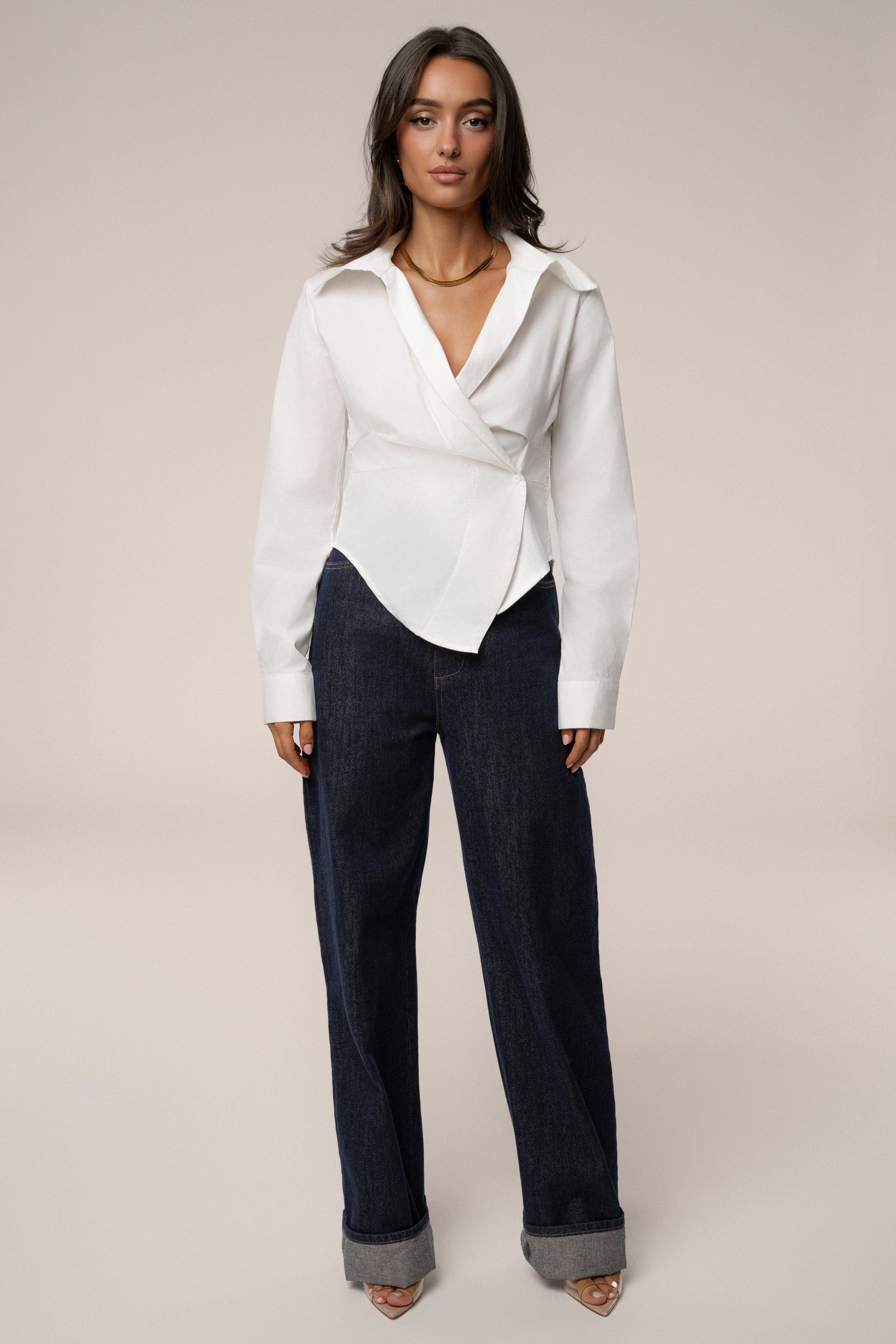 Ivory Sculpt And Form Blouse JLUXLABEL