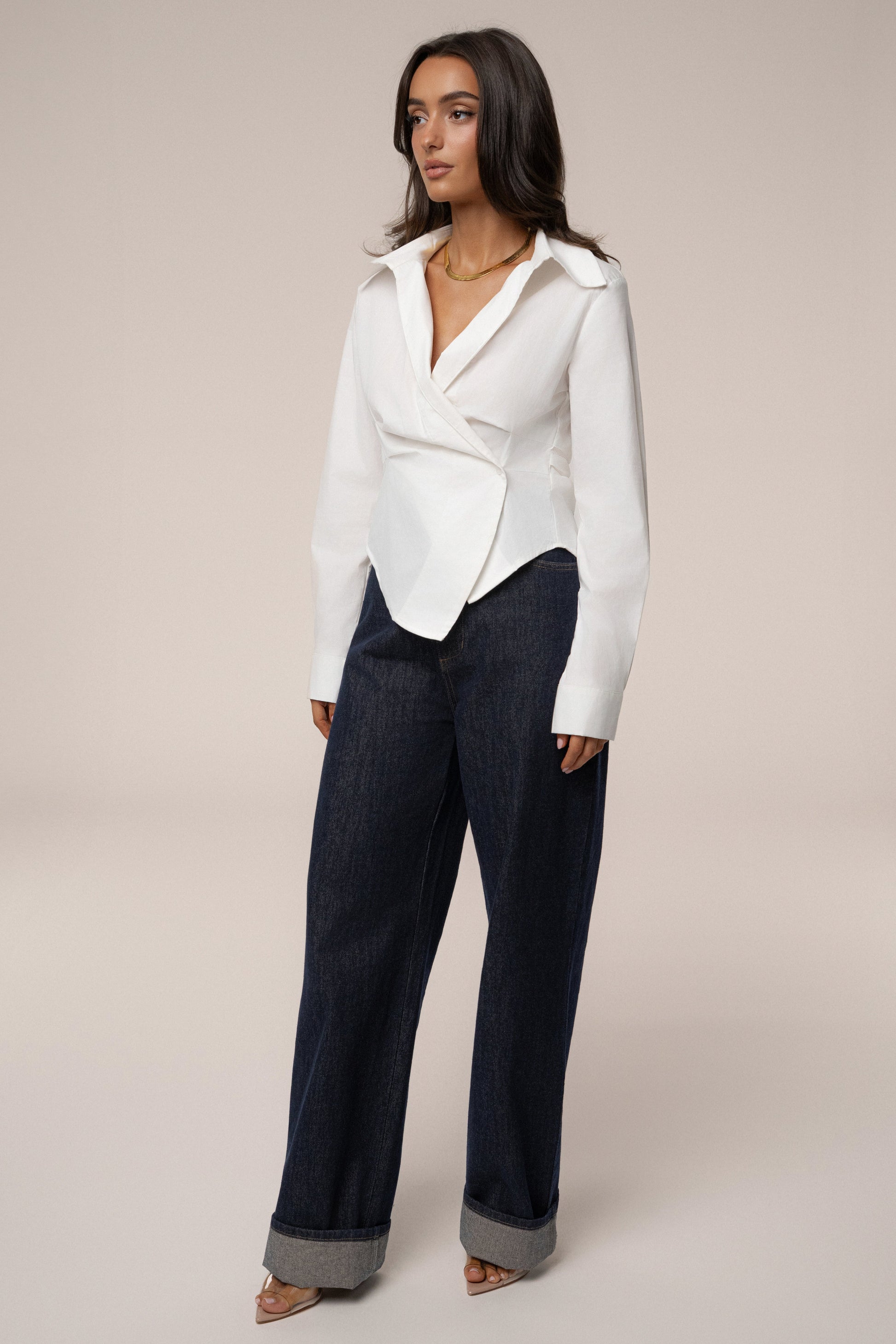 Ivory Sculpt And Form Blouse JLUXLABEL