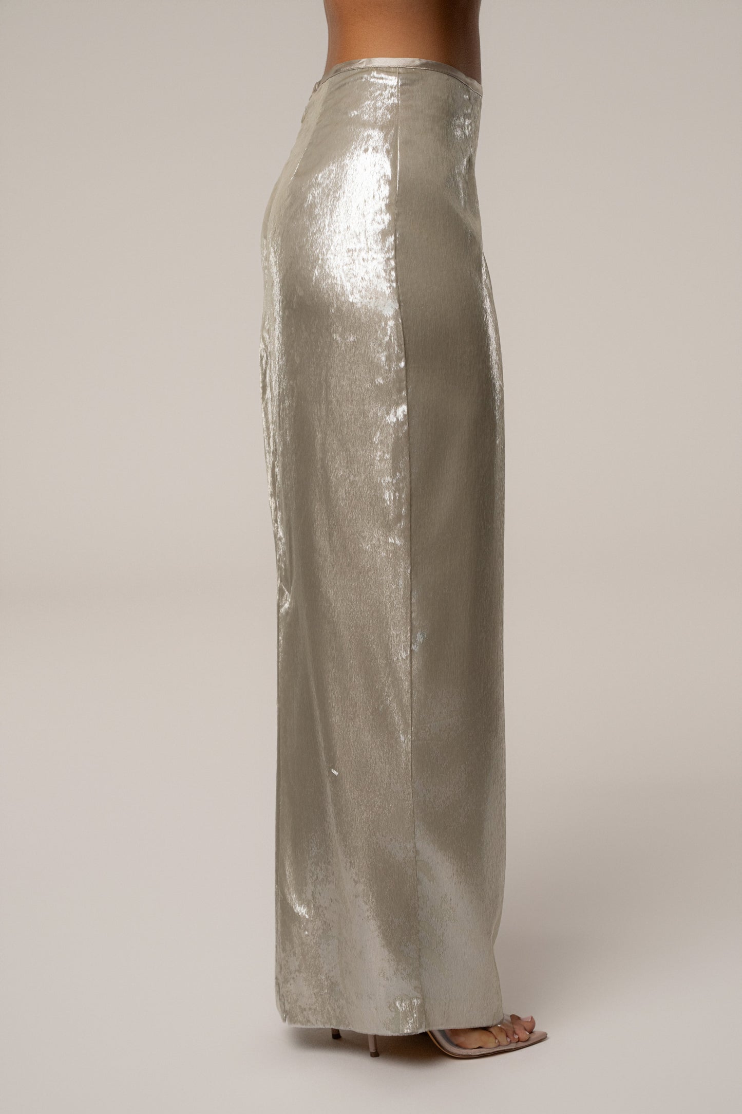 Beige Illuminate Maxi Skirt