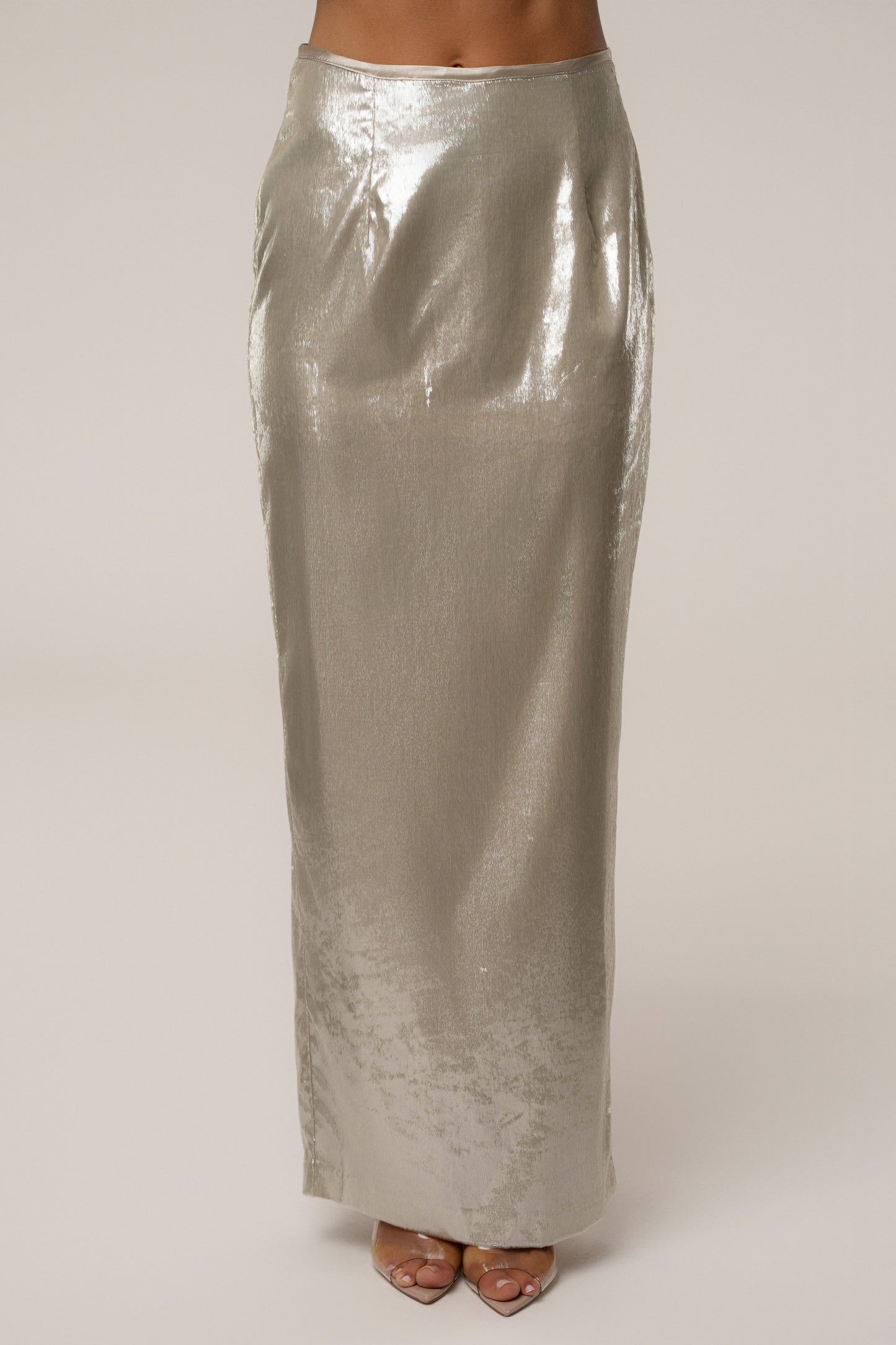 Beige Illuminate Maxi Skirt