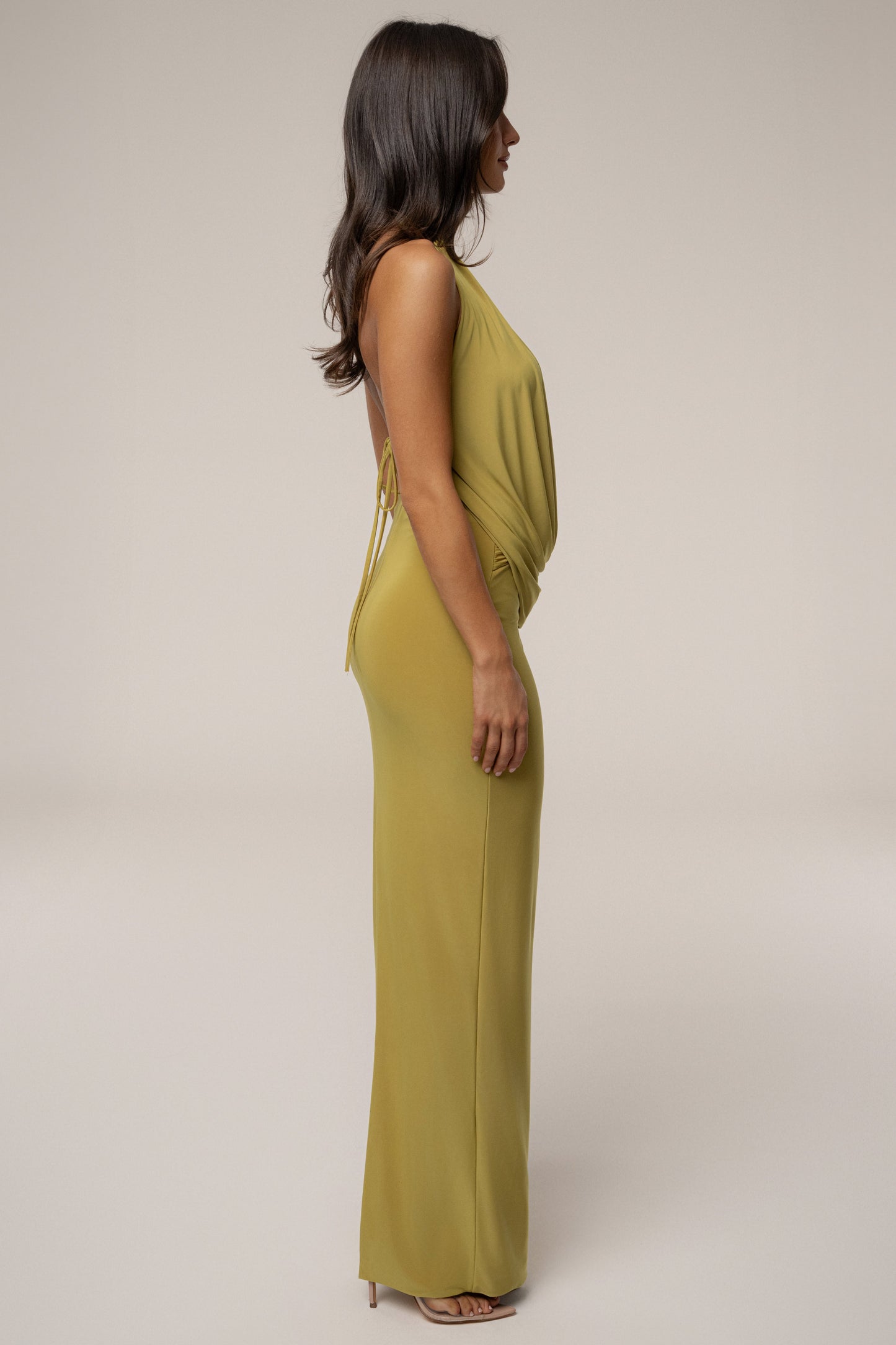 Moss Dawn Draped Maxi Dress JLUXLABEL