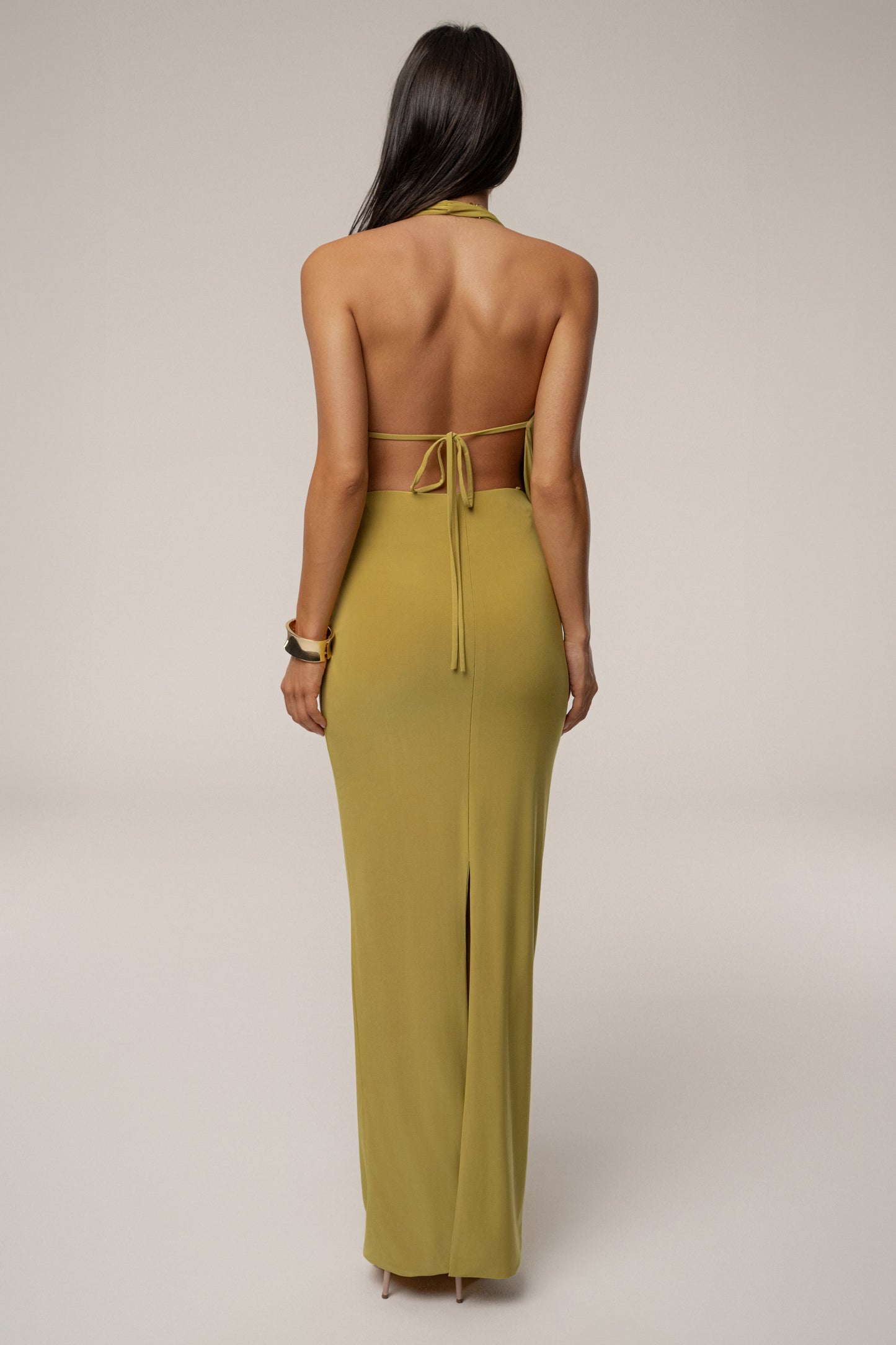 Moss Dawn Draped Maxi Dress JLUXLABEL