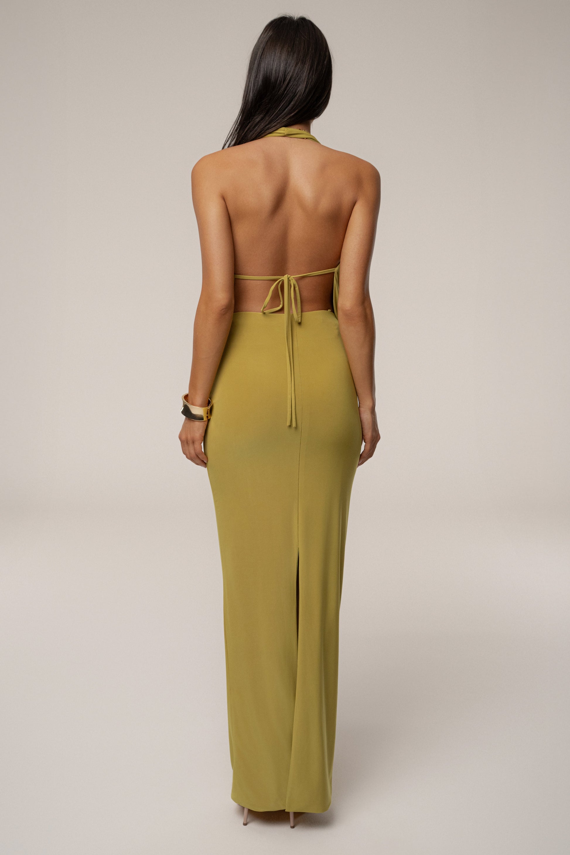 Moss Dawn Draped Maxi Dress JLUXLABEL