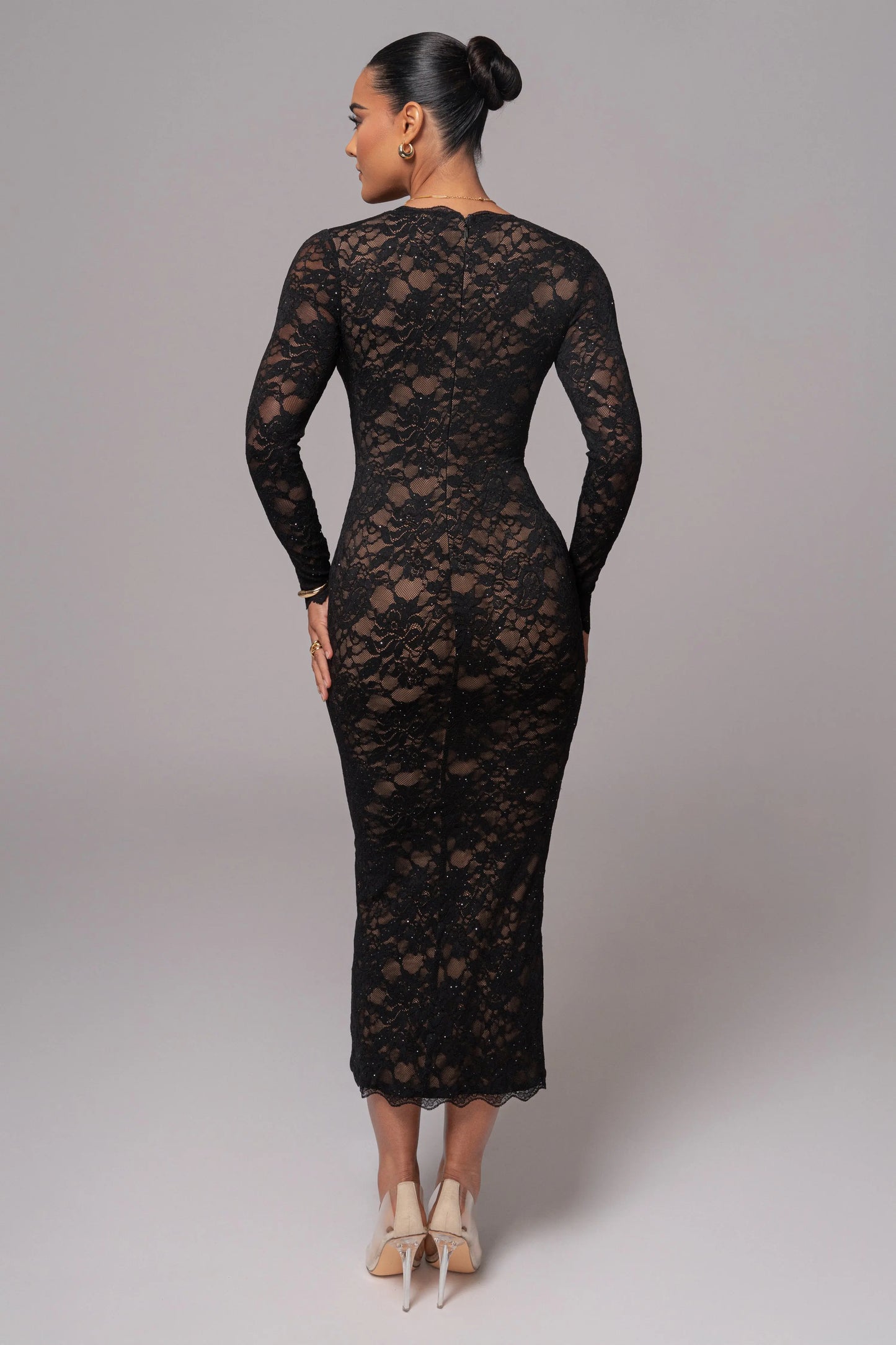 Black Canada Lace Maxi Dress JLUXLABEL