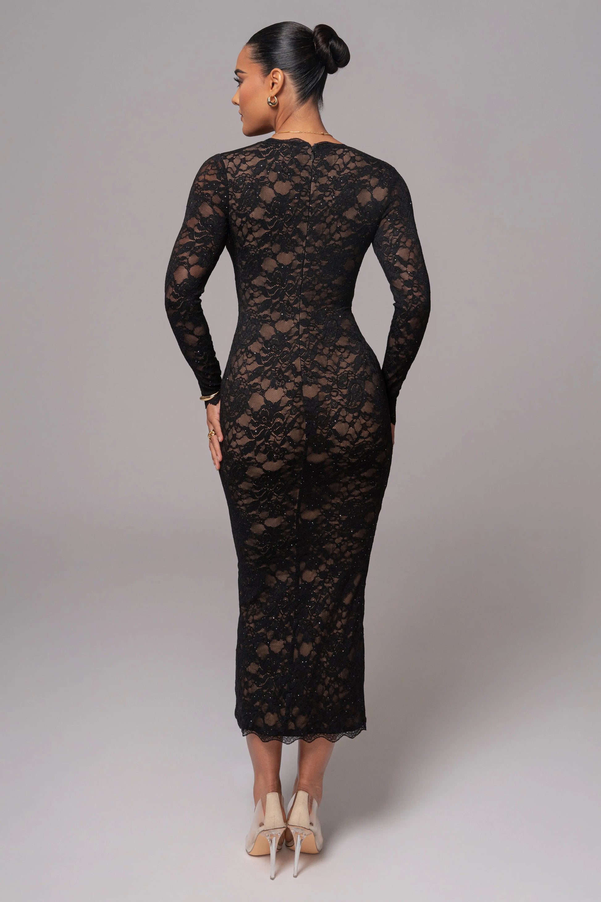 Black Canada Lace Maxi Dress JLUXLABEL