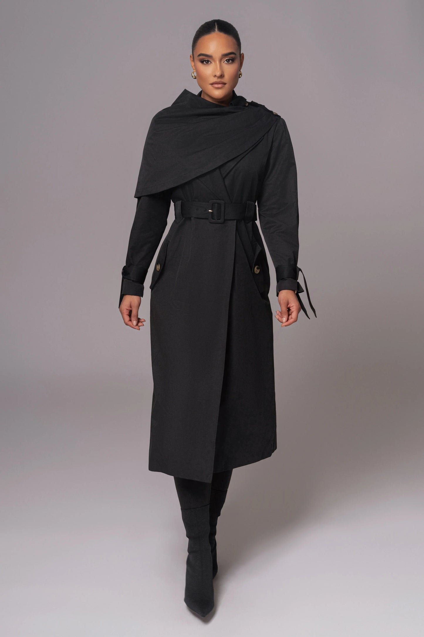 Black The Classic Trench Coat JLUXLABEL