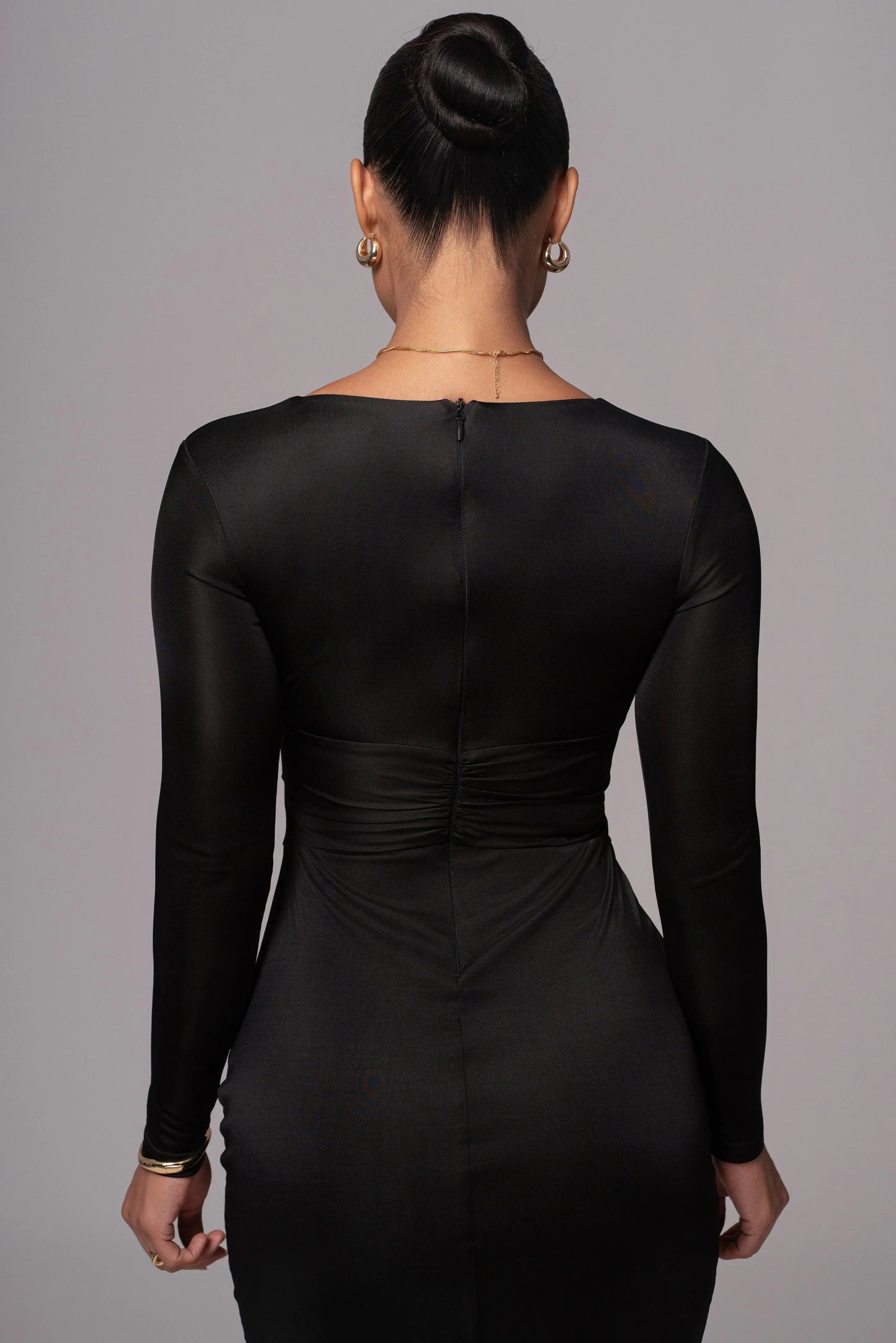Black Soiree Cutout Maxi Dress JLUXLABEL