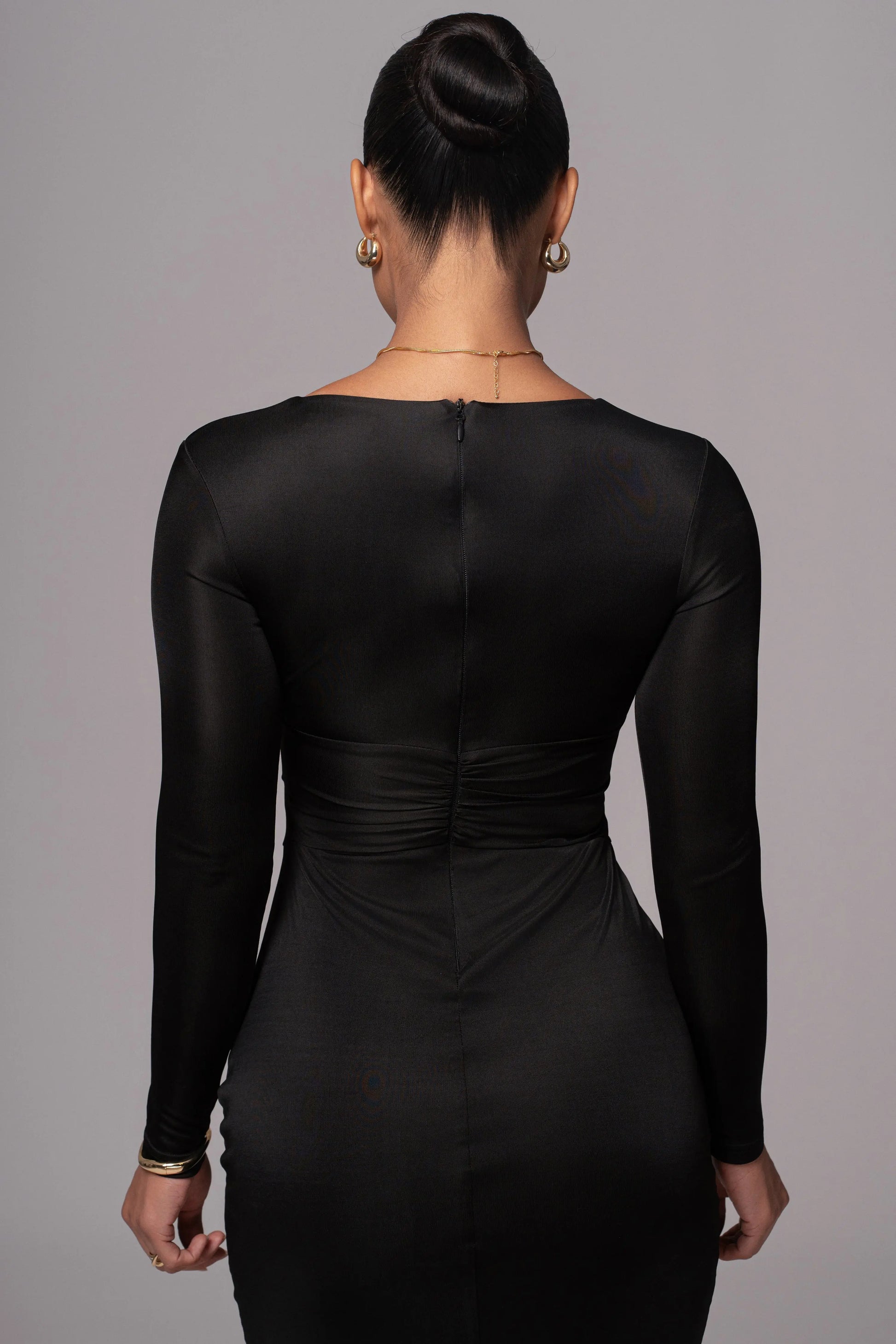Black Soiree Cutout Maxi Dress JLUXLABEL