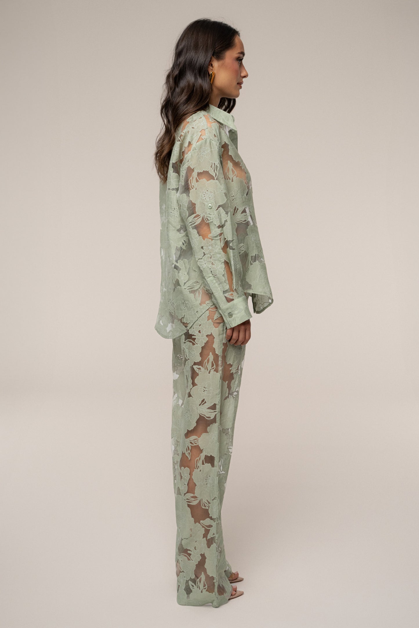 PRE-ORDER Sage Organza Floral Blouse JLUXLABEL
