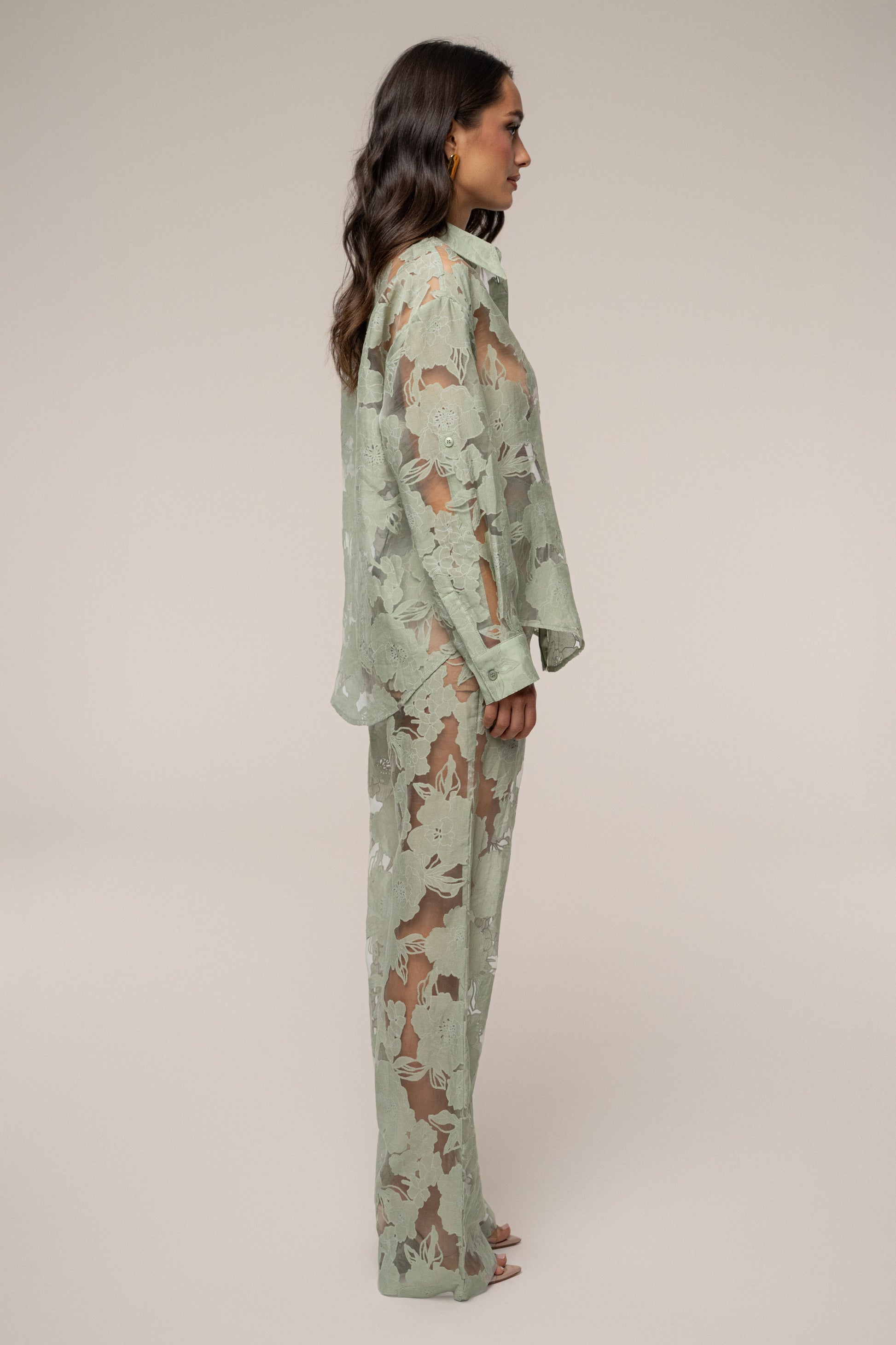 PRE-ORDER Sage Organza Floral Blouse JLUXLABEL