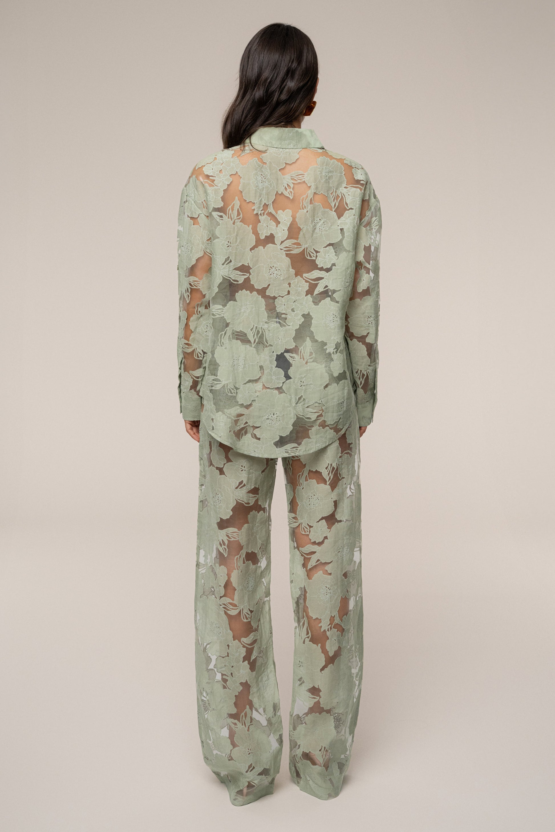 PRE-ORDER Sage Organza Floral Pant JLUXLABEL