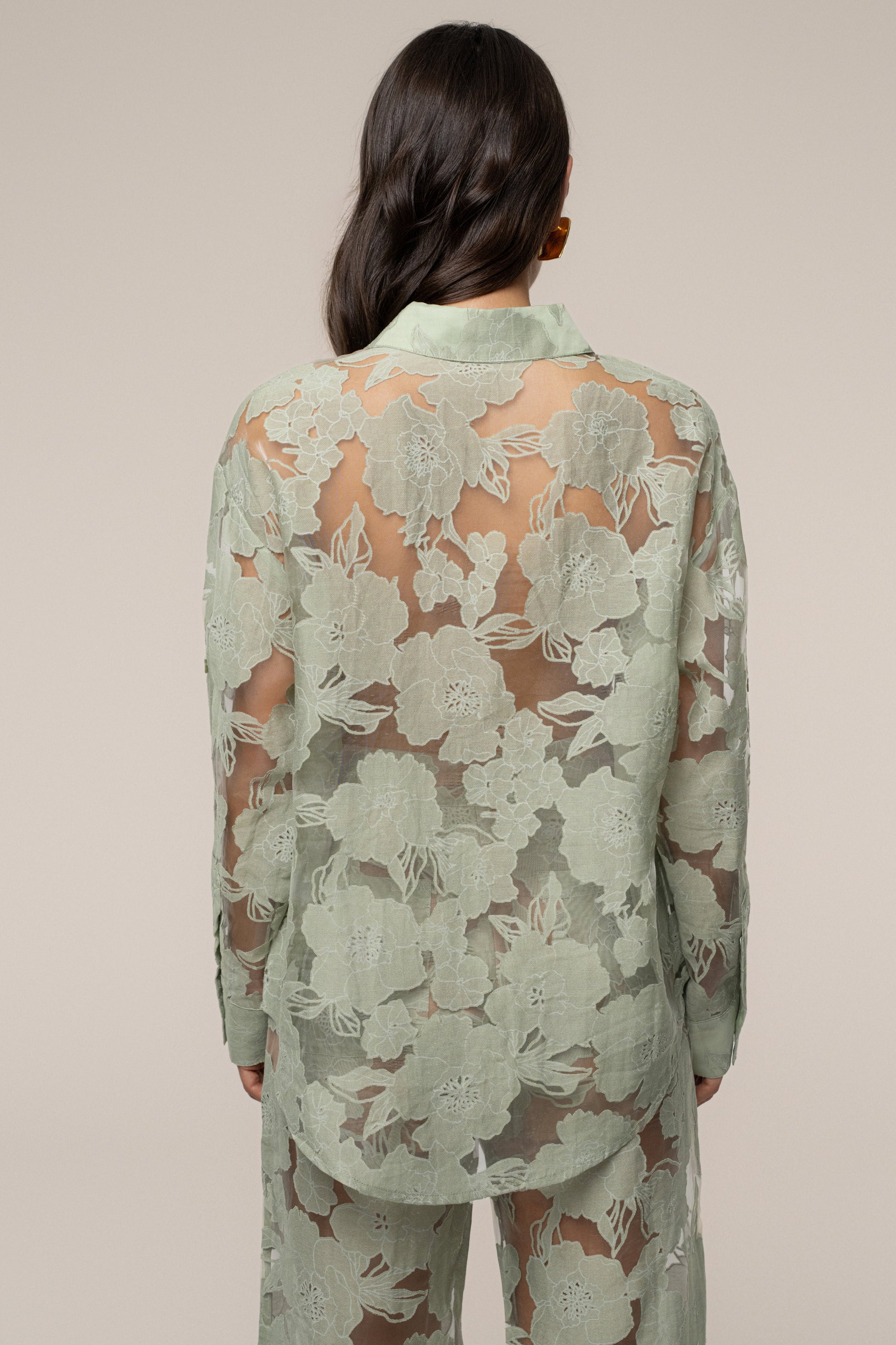PRE-ORDER Sage Organza Floral Blouse JLUXLABEL