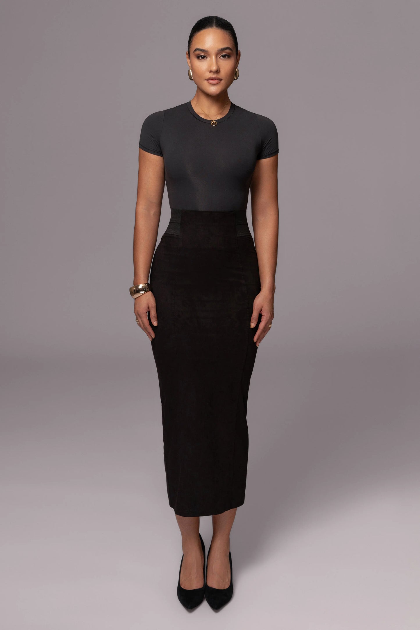 Black Phoenix Suede Skirt JLUXLABEL