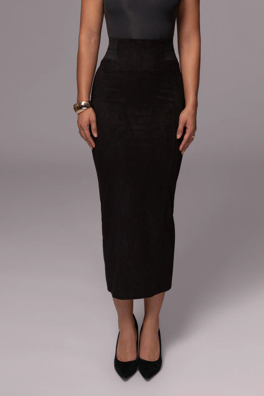 Black Phoenix Suede Skirt JLUXLABEL
