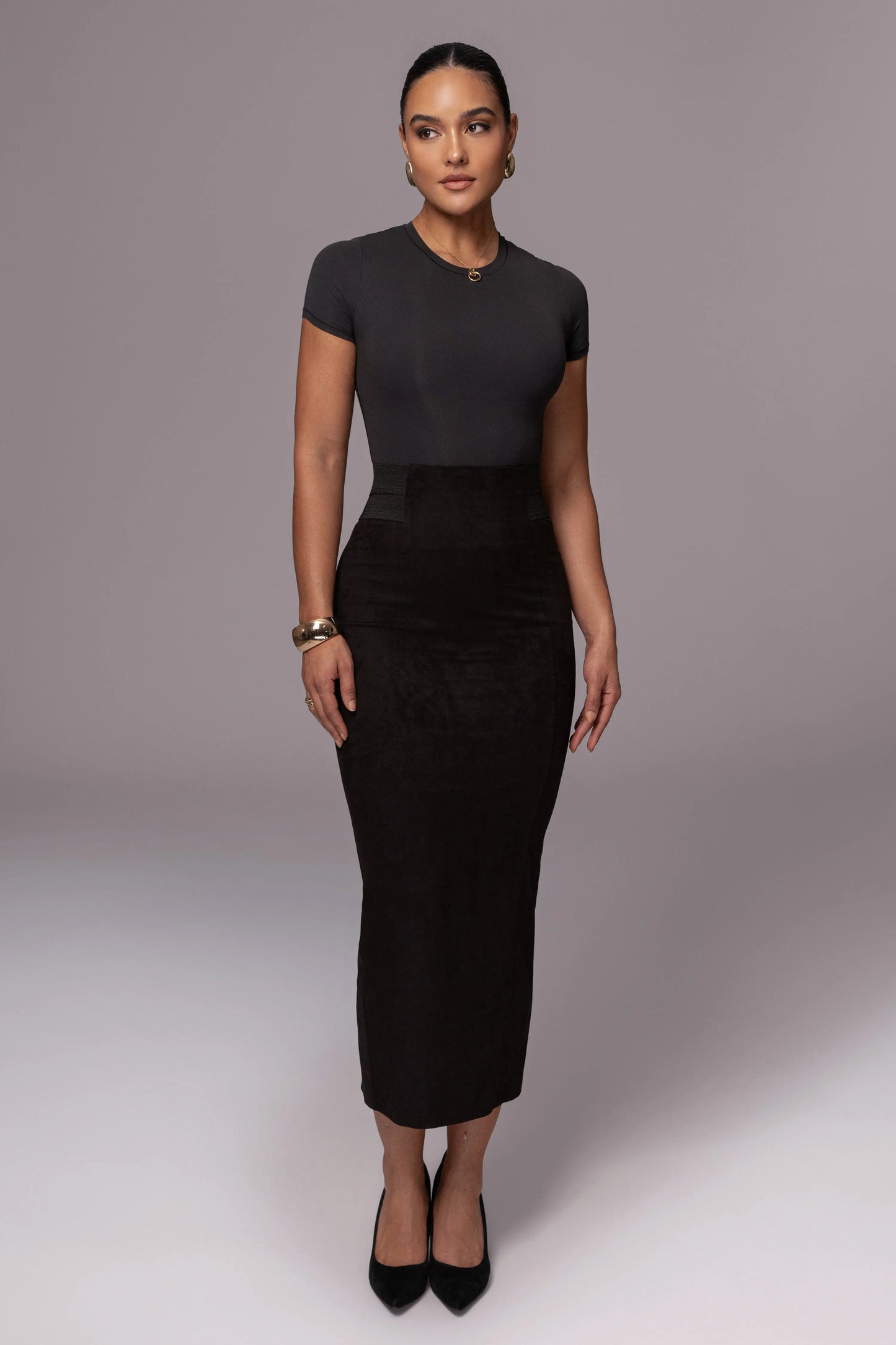 Black Phoenix Suede Skirt JLUXLABEL