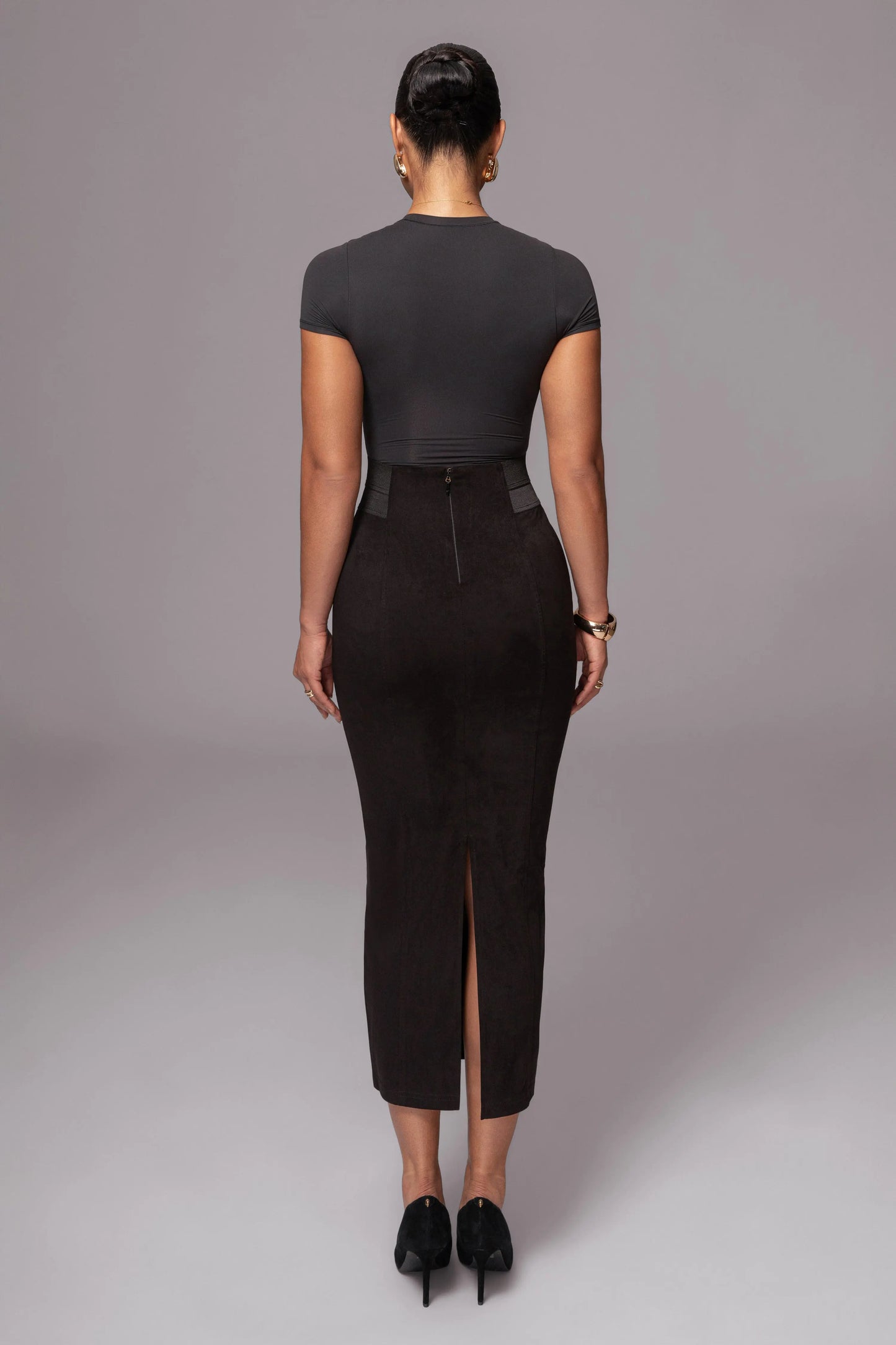 Black Phoenix Suede Skirt JLUXLABEL
