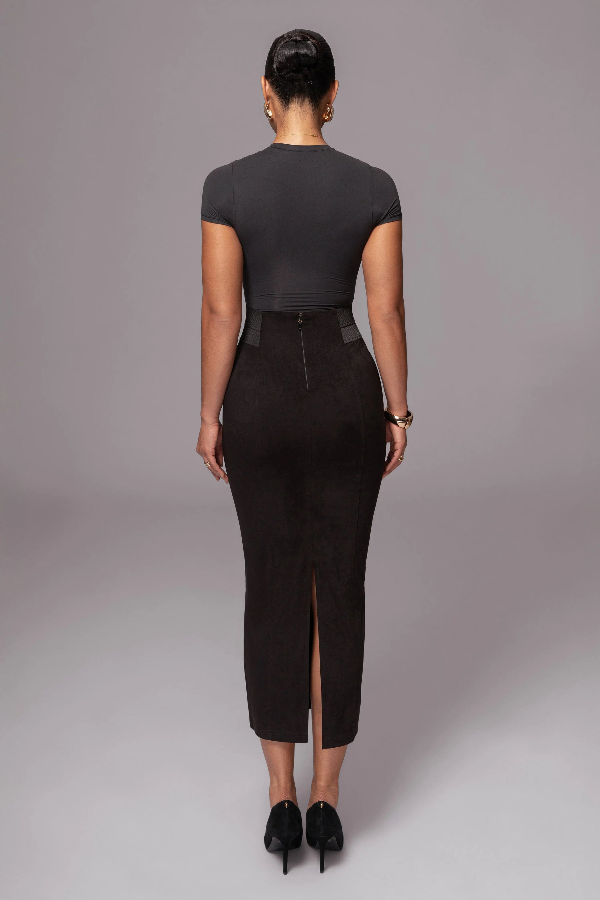 Black Phoenix Suede Skirt JLUXLABEL