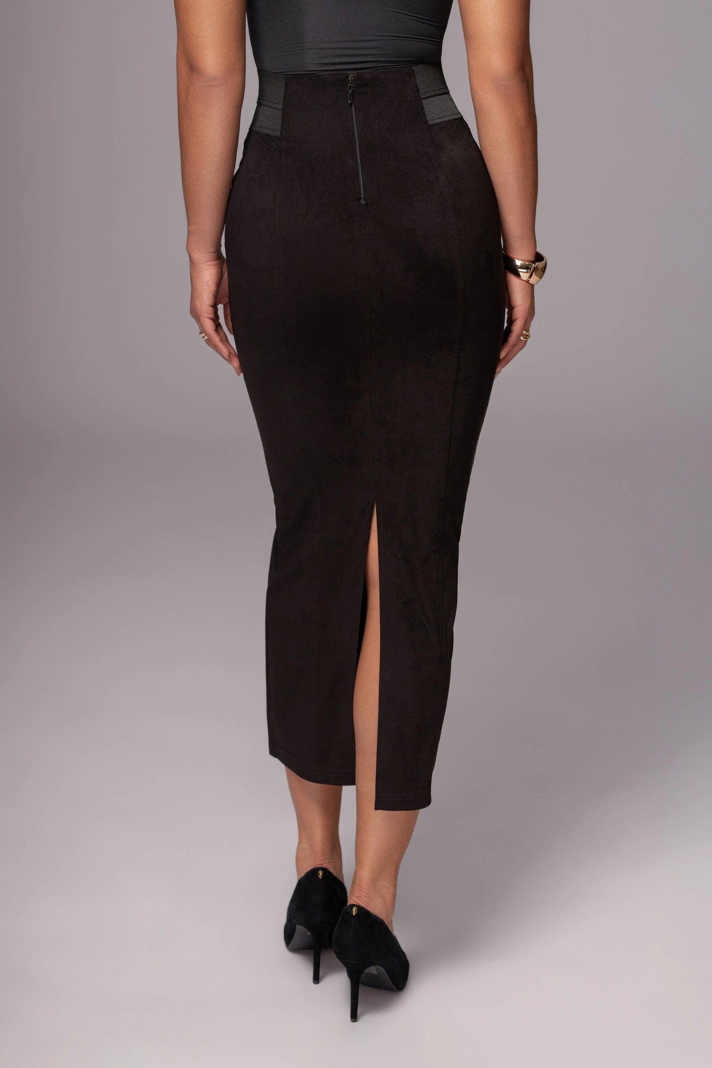 Black Phoenix Suede Skirt JLUXLABEL