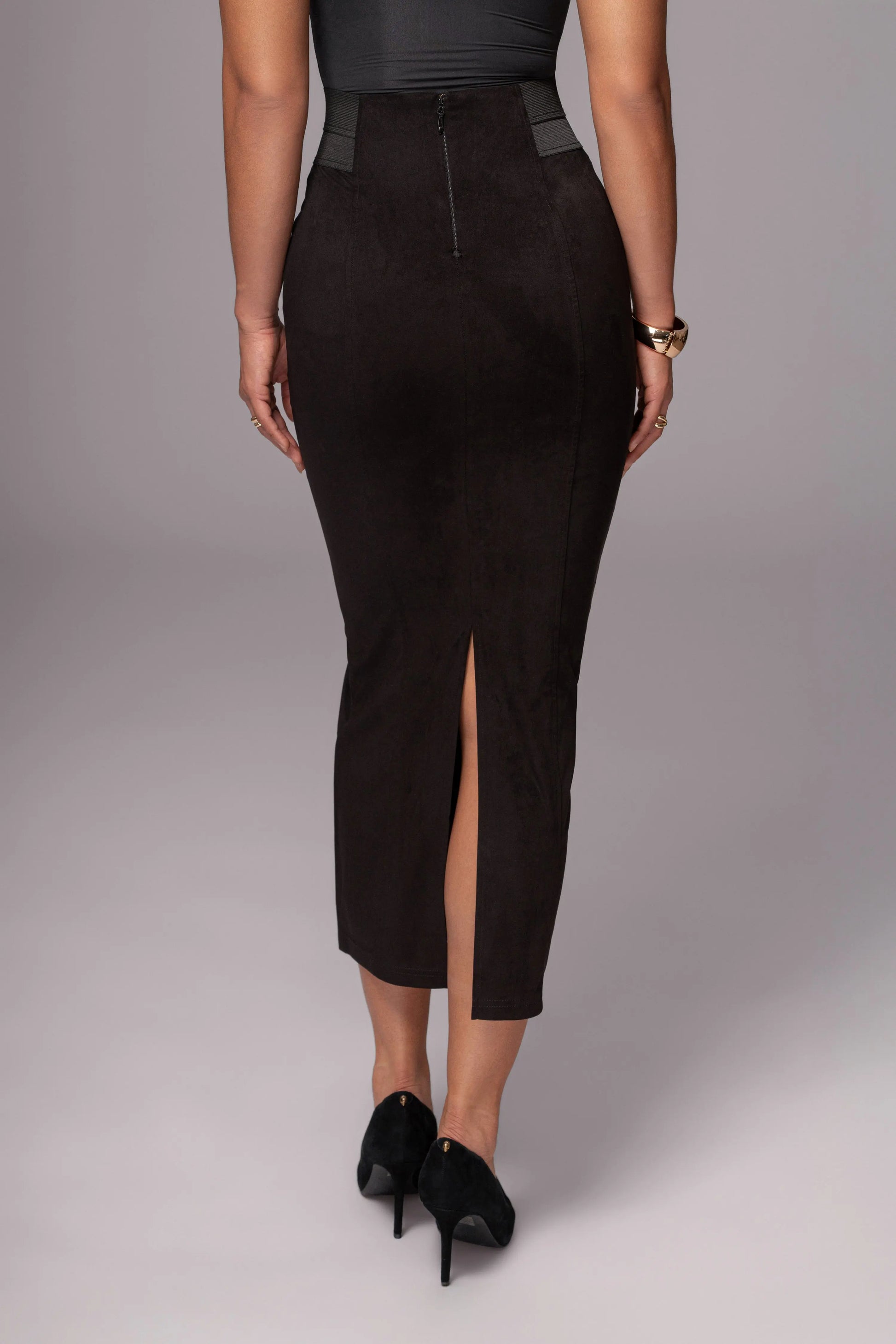 Black Phoenix Suede Skirt JLUXLABEL