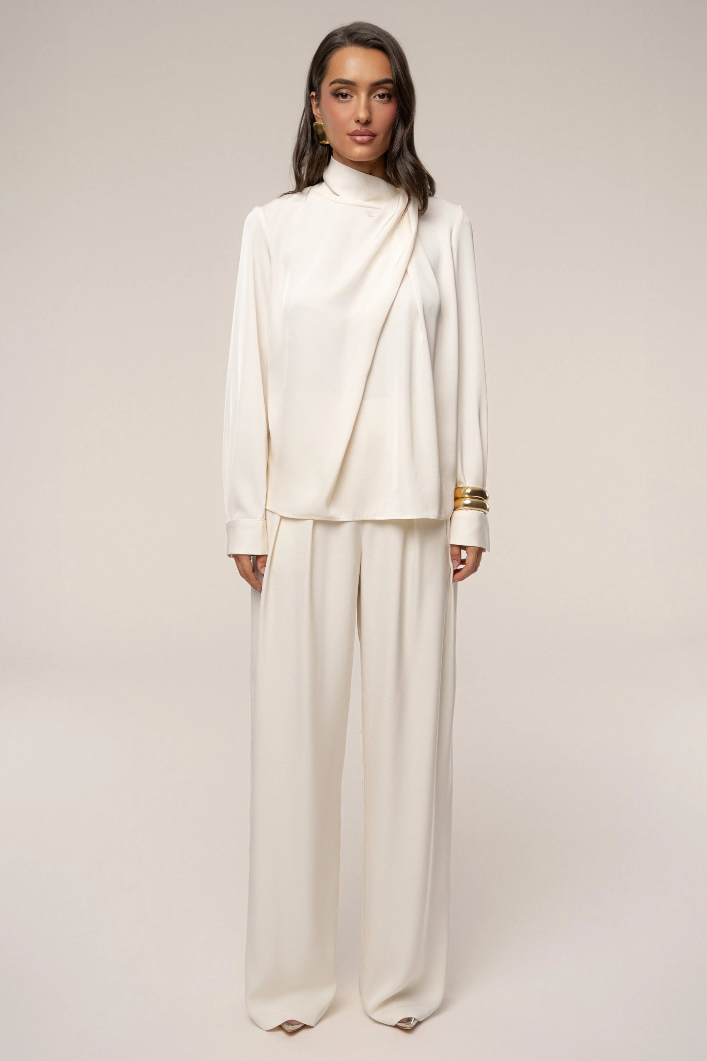 Buttercream Alexa Satin Blouse JLUXLABEL