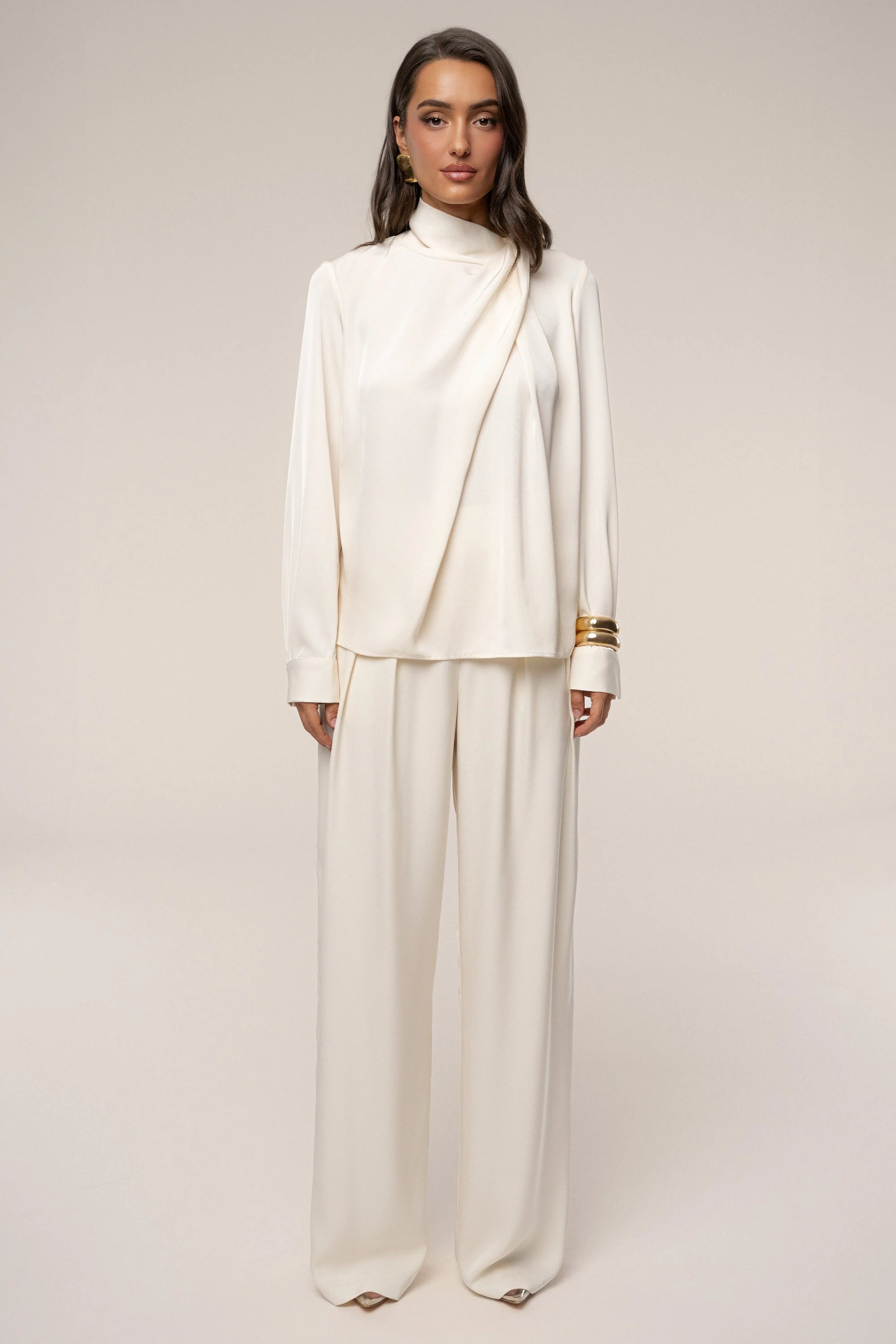 Buttercream Alexa Satin Blouse JLUXLABEL