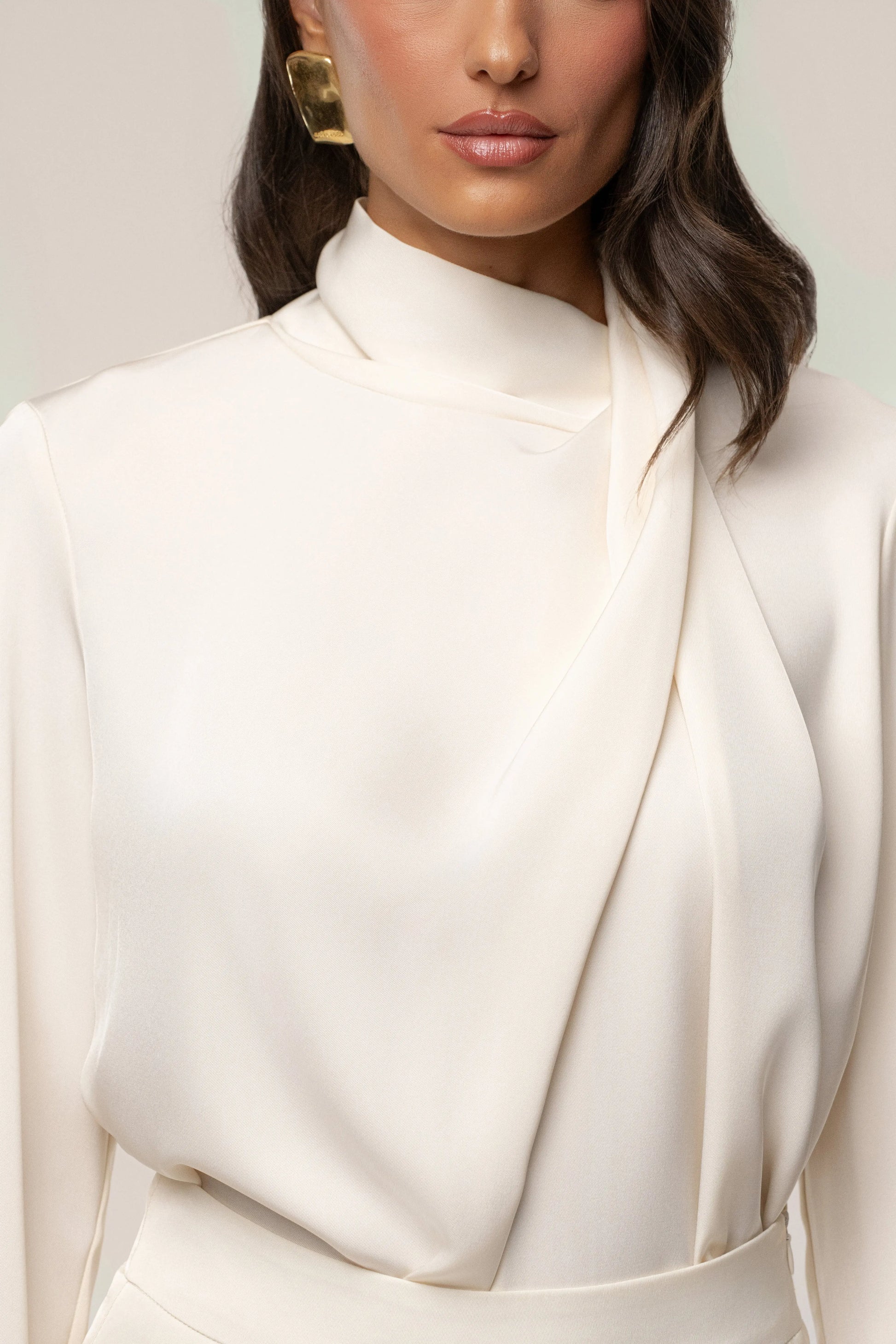 Buttercream Alexa Satin Blouse JLUXLABEL
