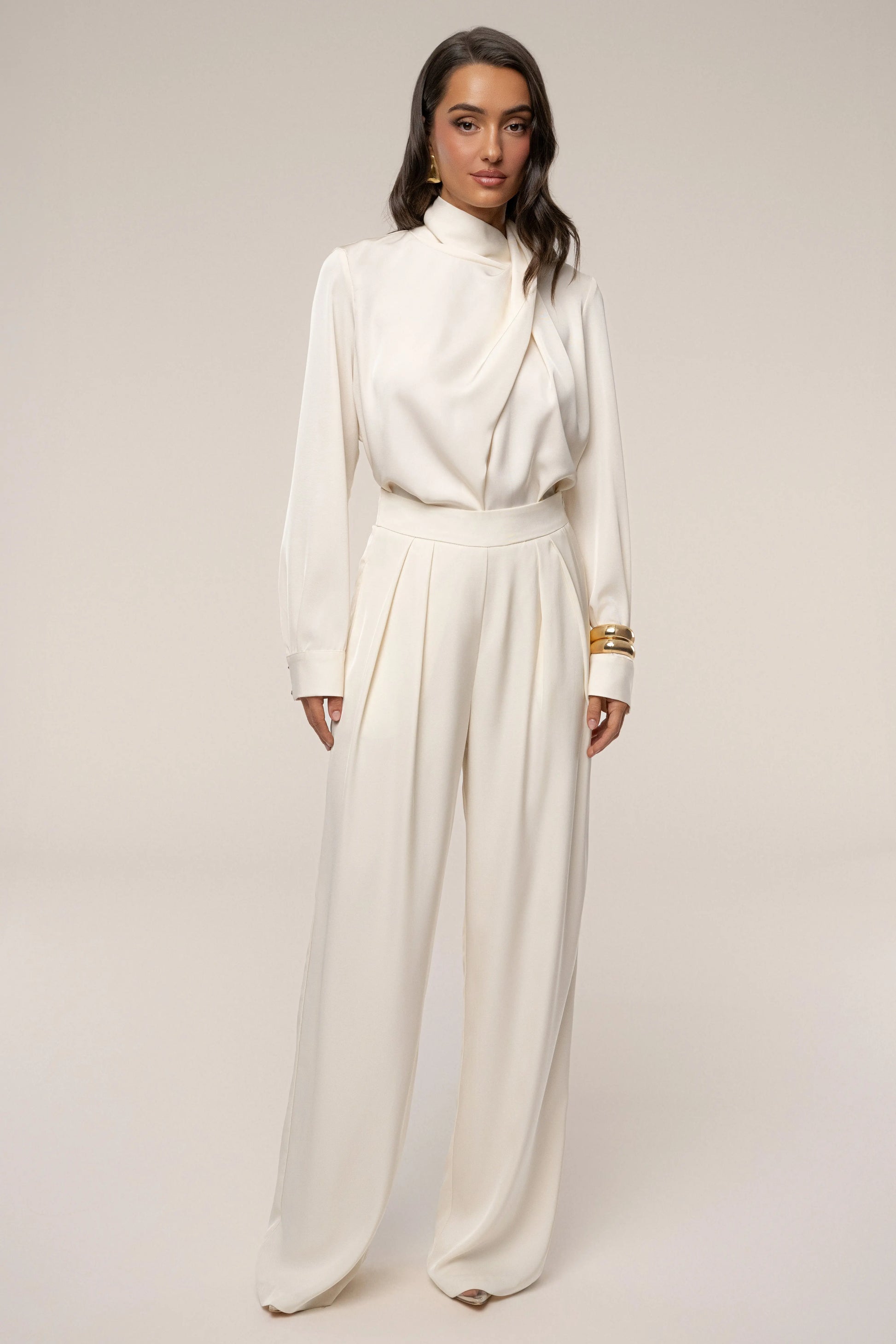 Buttercream Alexa Satin Blouse JLUXLABEL