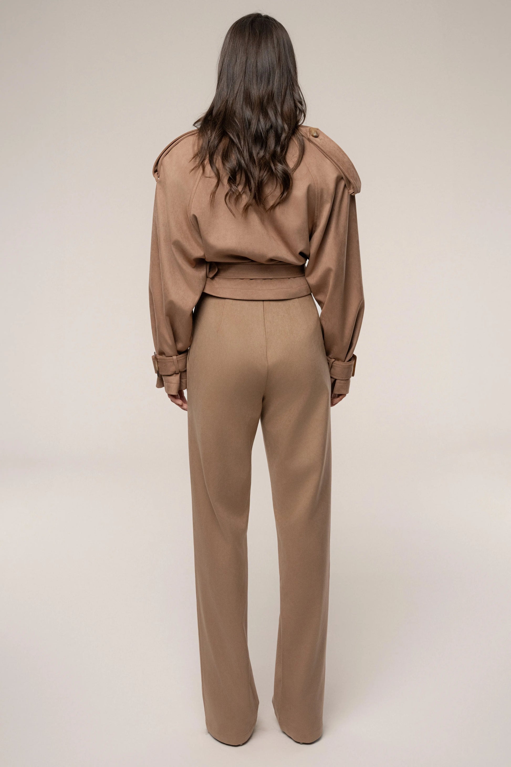 Beige Heidi Belted Suede Pant JLUXLABEL