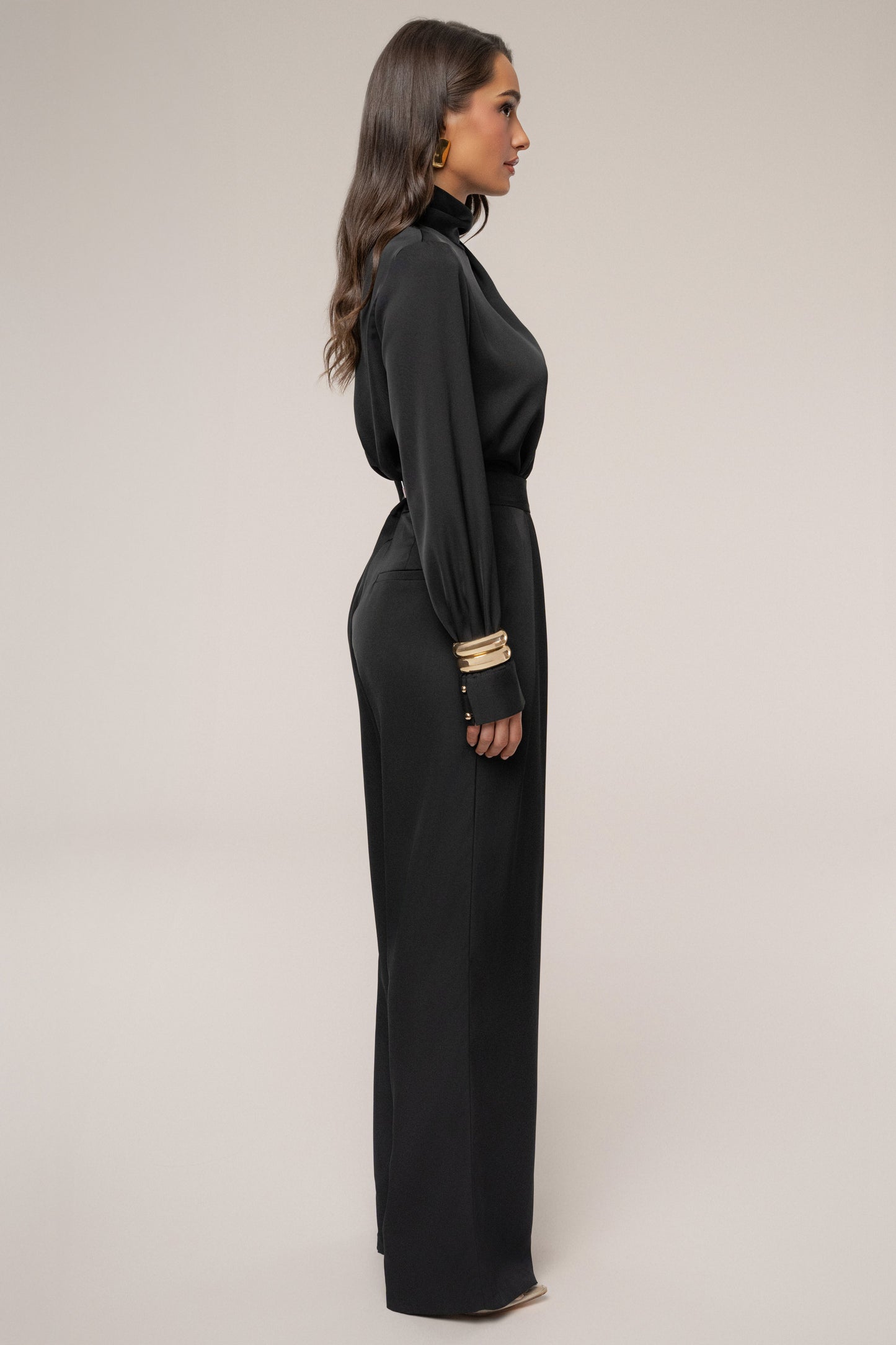 Black Alexa Satin Blouse