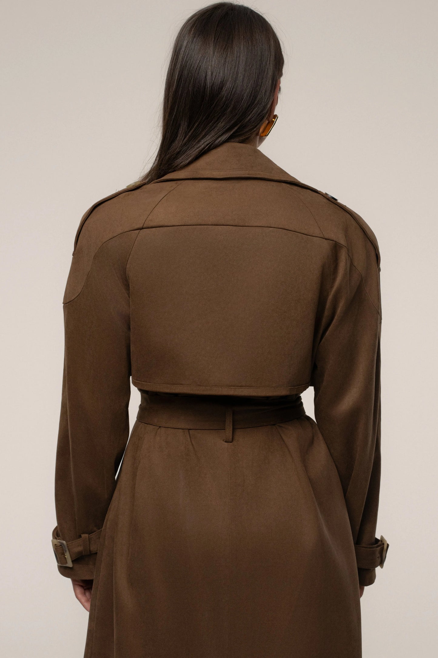 Chocolate Elite Suede Coat JLUXLABEL