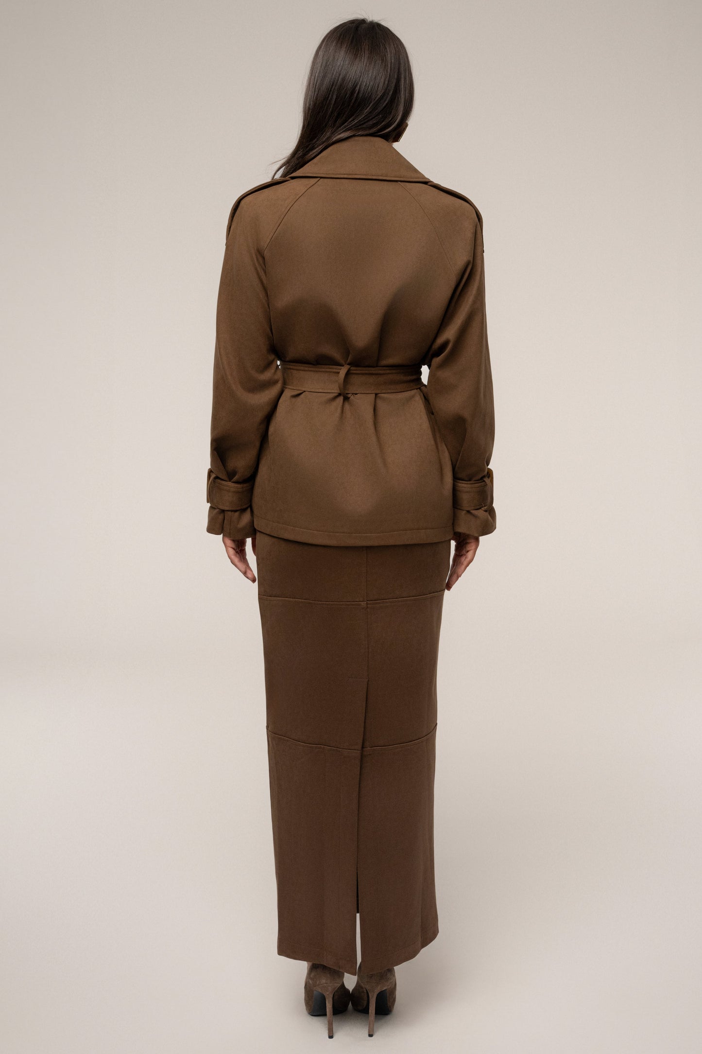 Chocolate Joy Suede Maxi Skirt