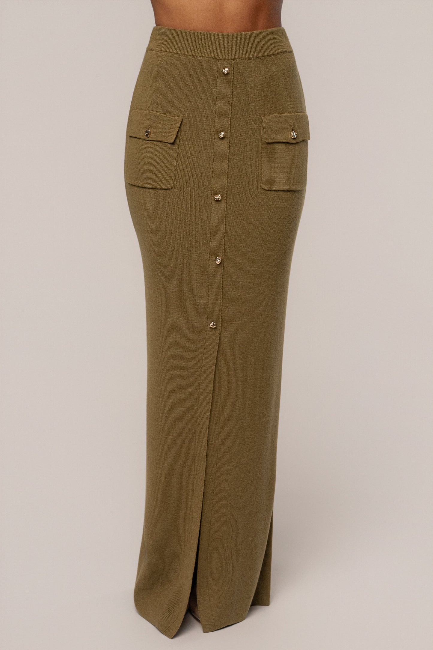 Olive Fall Bliss Maxi Skirt