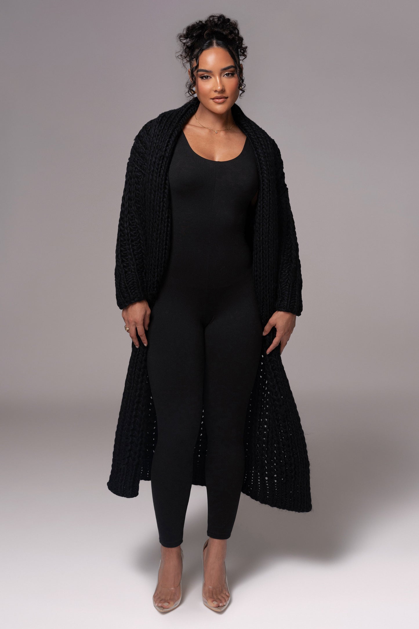Black Hold Me Close Shawl Collar Cardigan JLUXLABEL