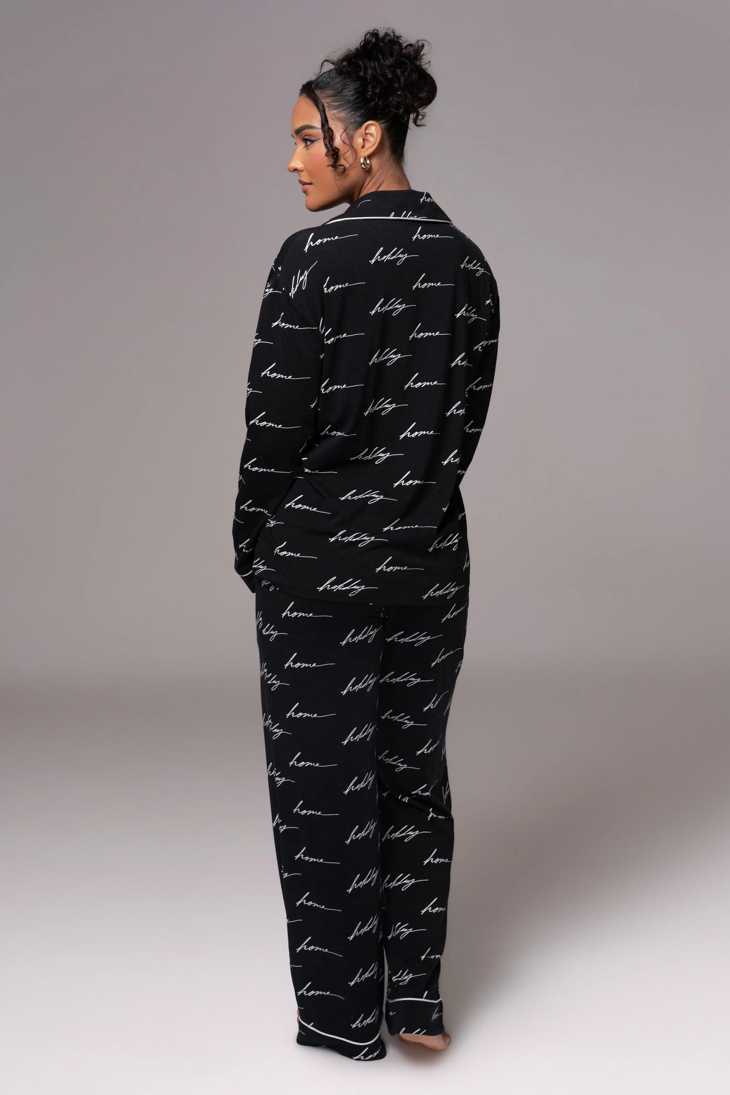 Black Home For The Holidays Adult Pajama Set JLUXLABEL