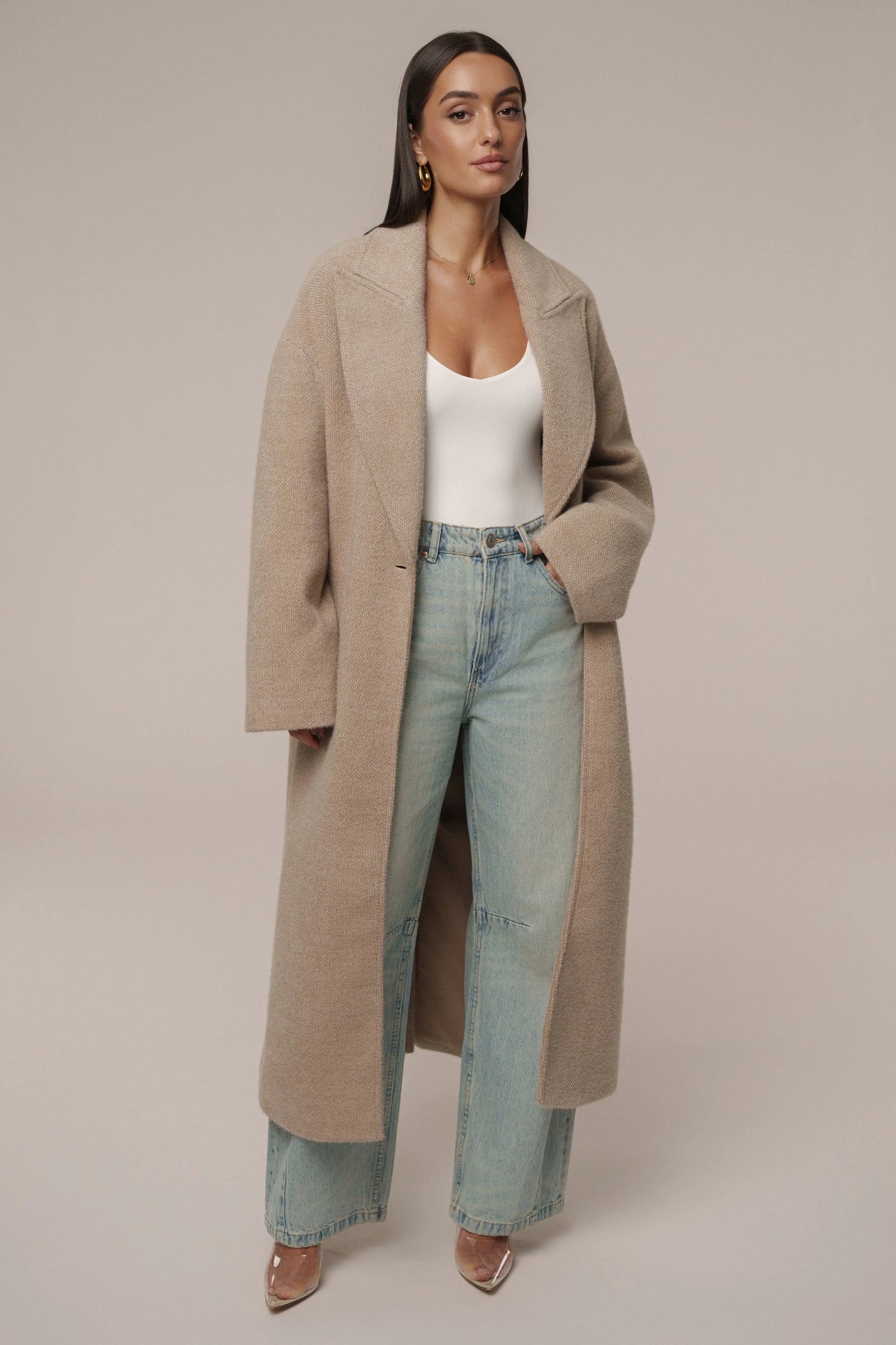 Sand Dion Oversized Coat JLUXLABEL