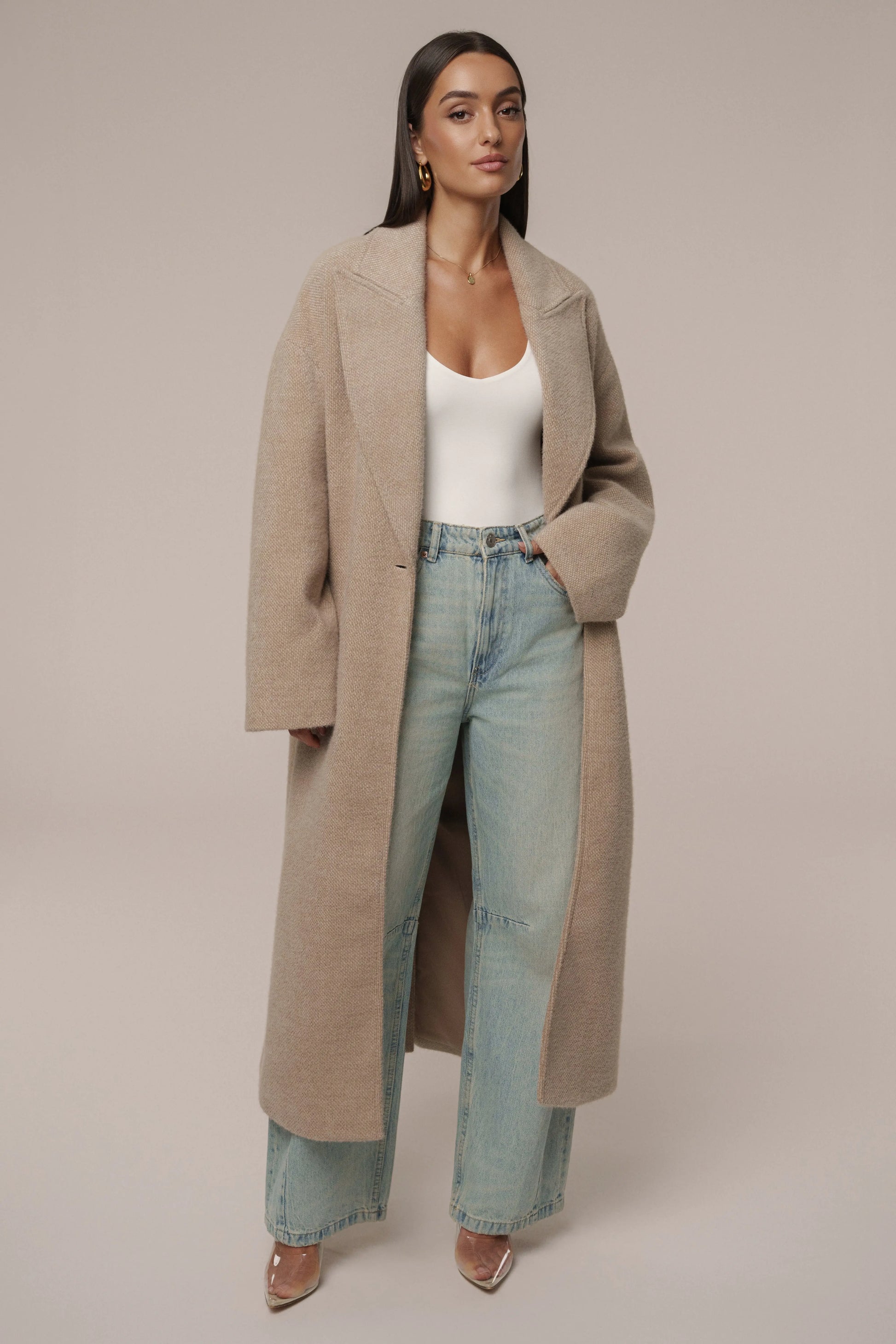 Sand Dion Oversized Coat JLUXLABEL