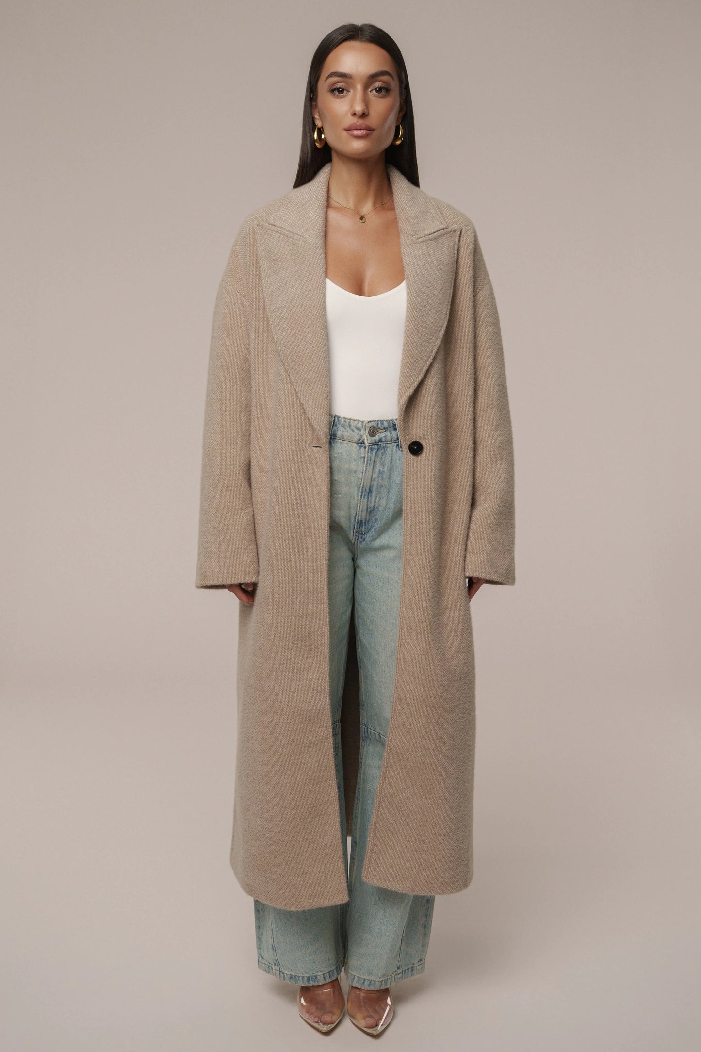 Sand Dion Oversized Coat JLUXLABEL