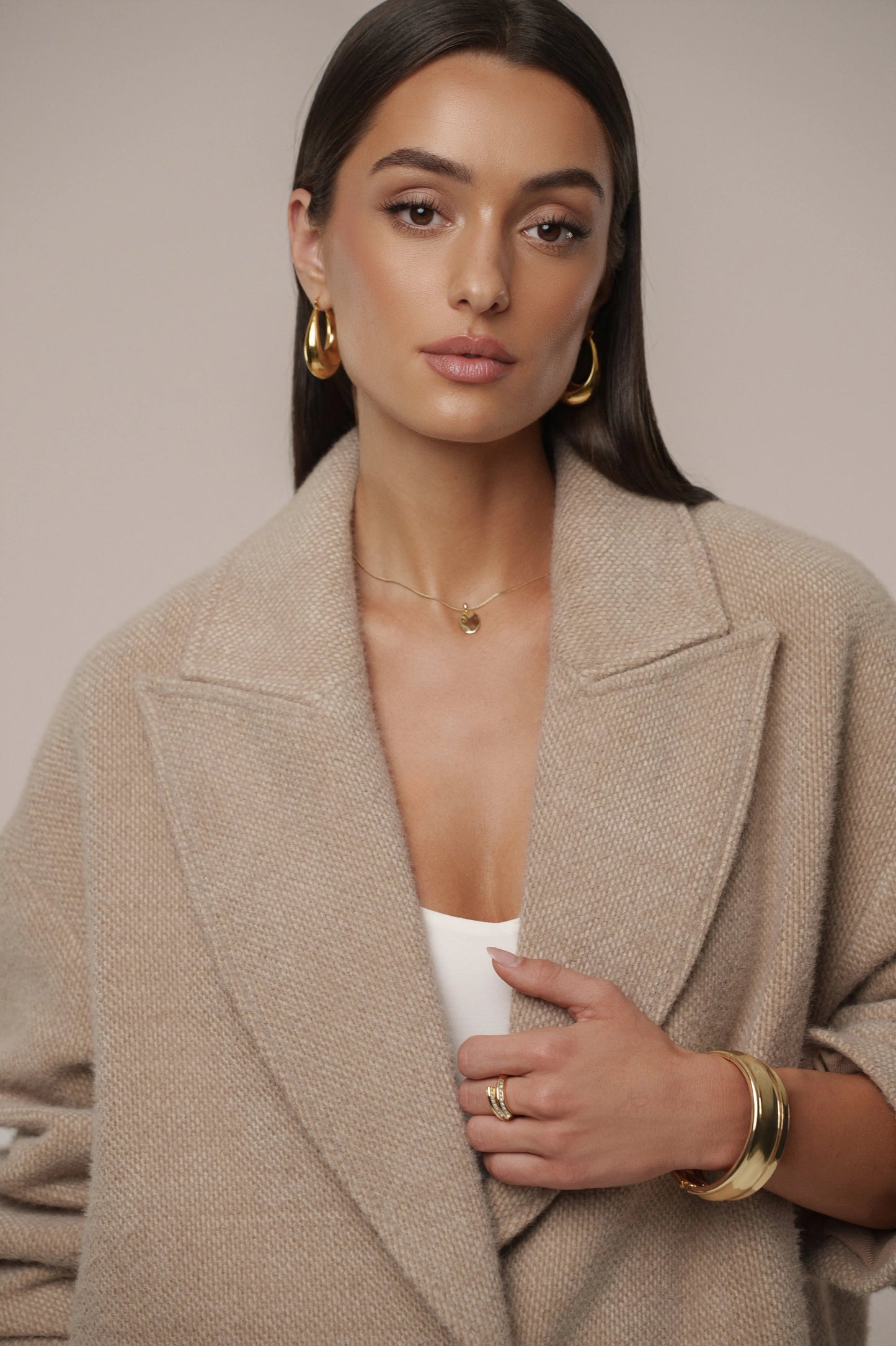 Sand Dion Oversized Coat JLUXLABEL