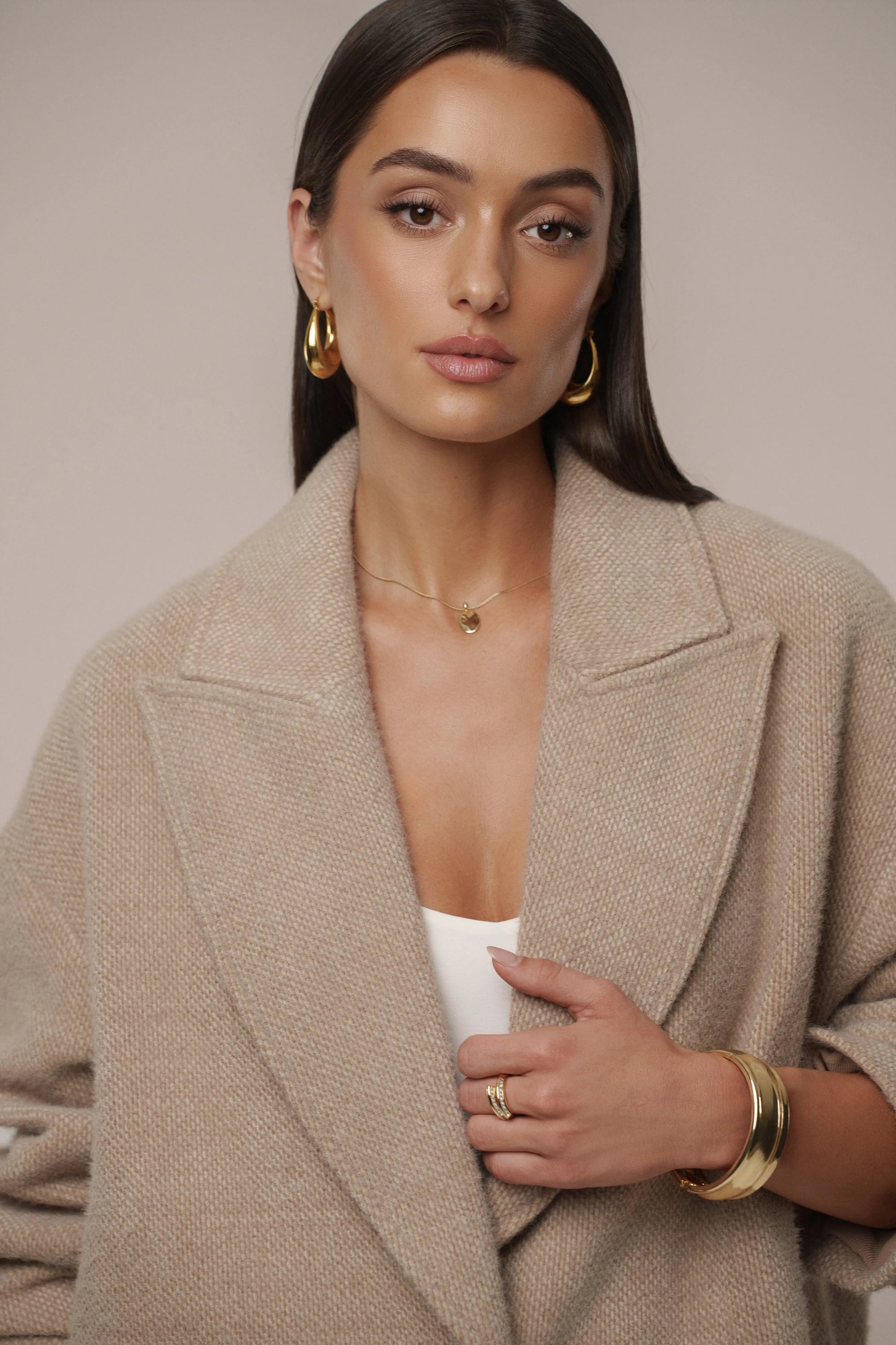 Sand Dion Oversized Coat JLUXLABEL