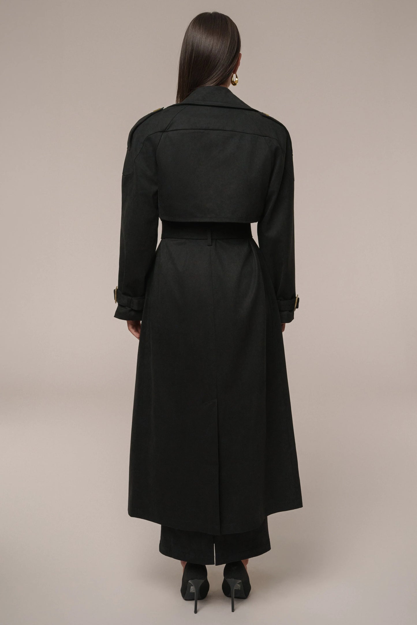 Black Elite Suede Coat JLUXLABEL