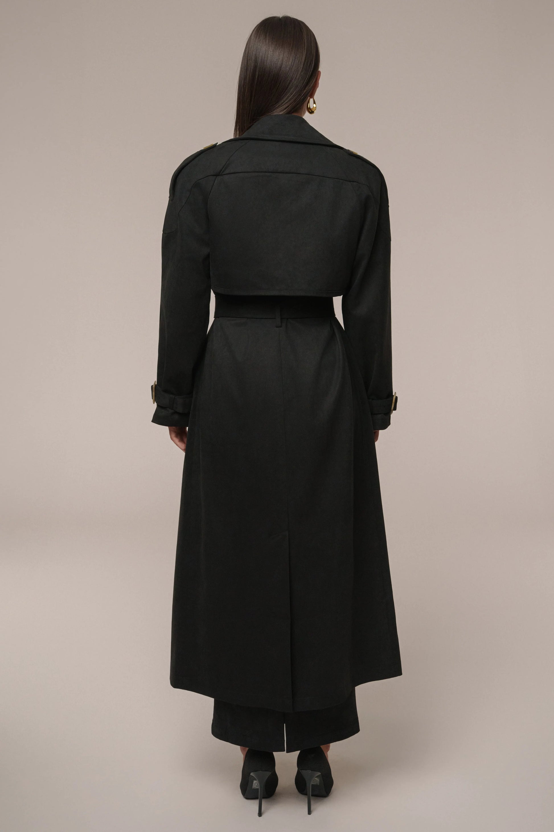 Black Elite Suede Coat JLUXLABEL