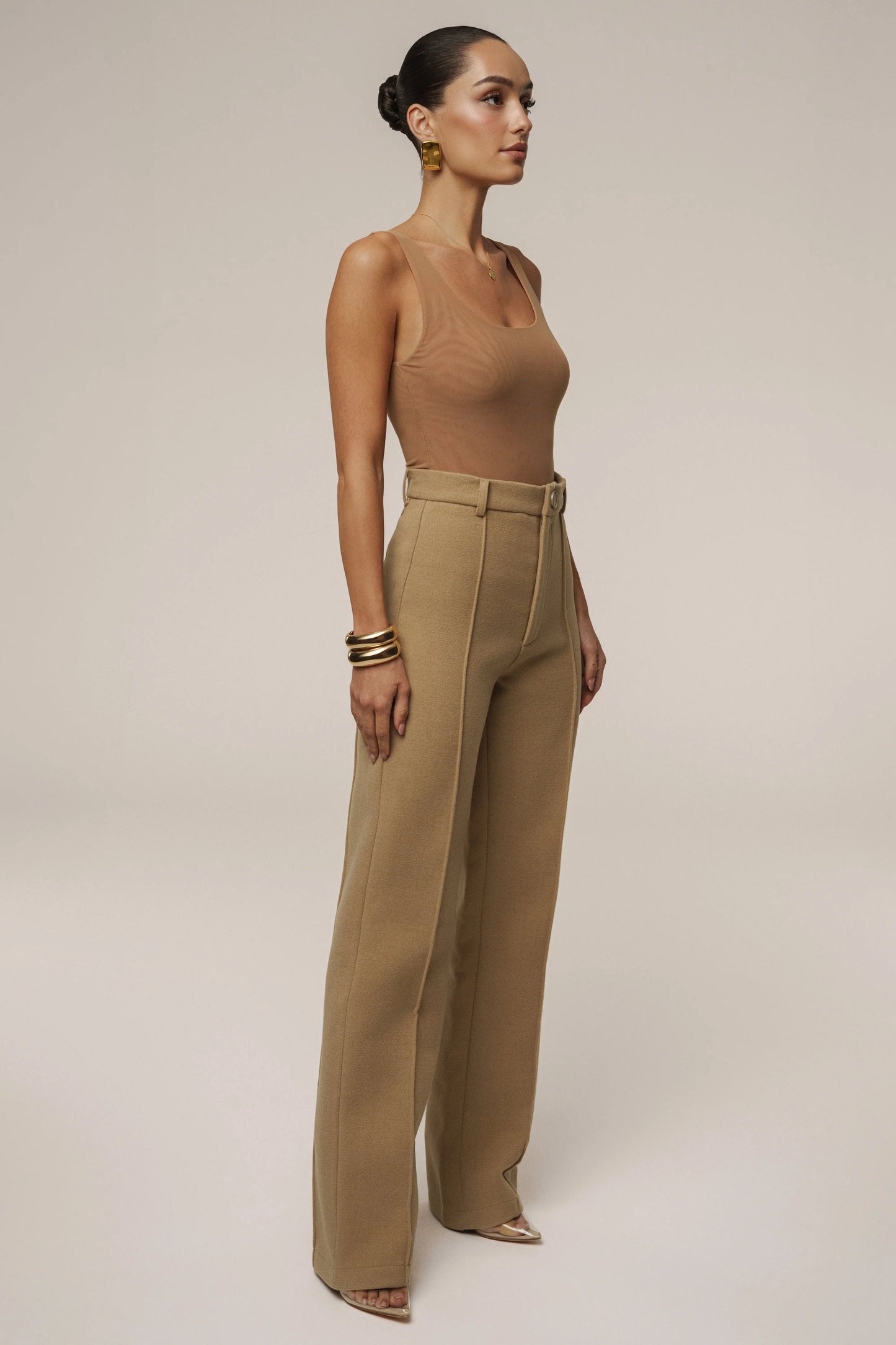 Pecan Mesh Essentials Tank Bodysuit Undergarment JLUXLABEL