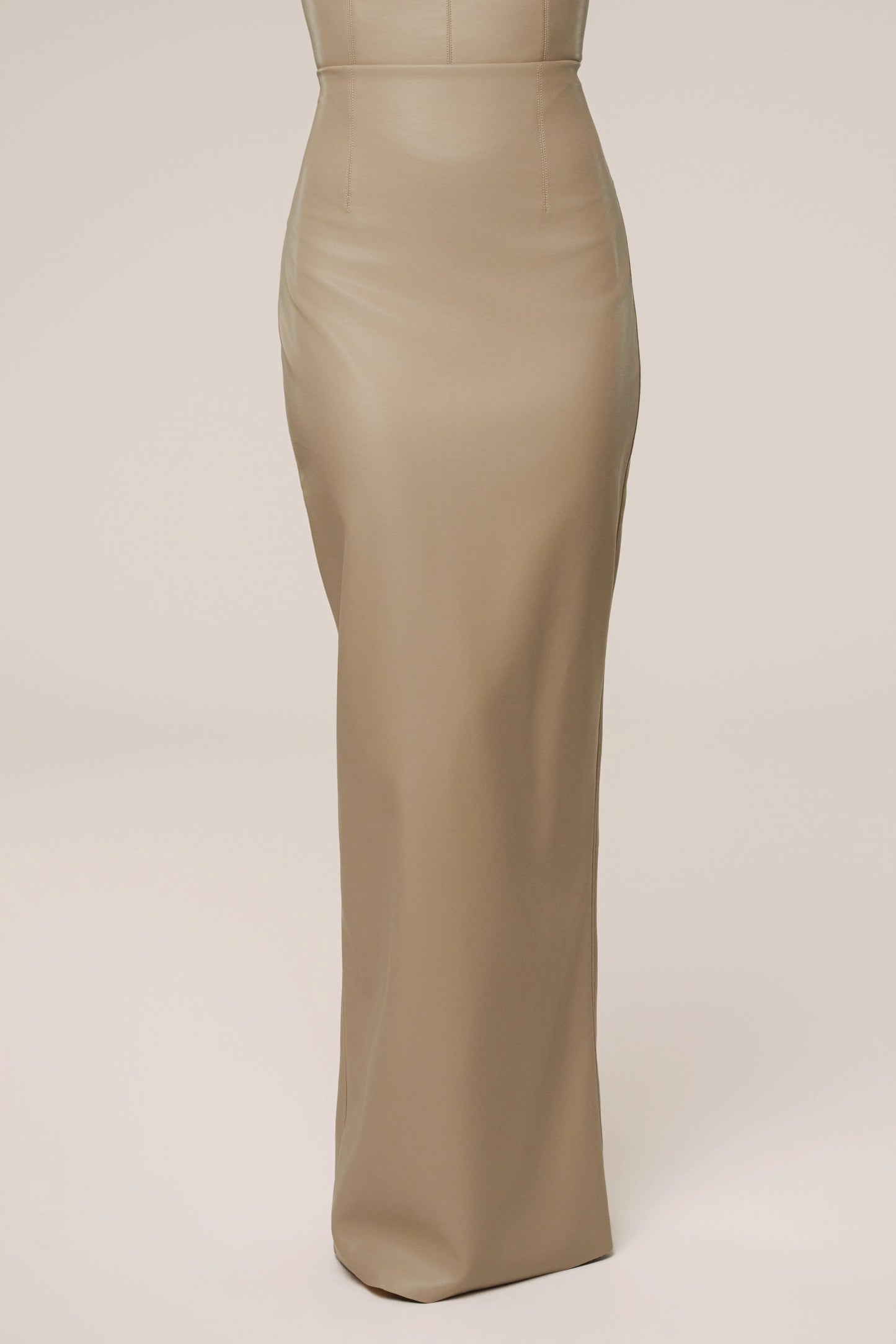 Tan Ace PU Leather Skirt JLUXLABEL