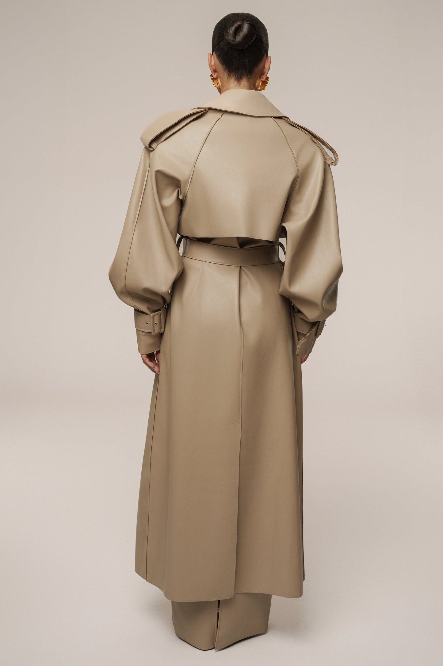 Tan The Icon PU Leather Coat