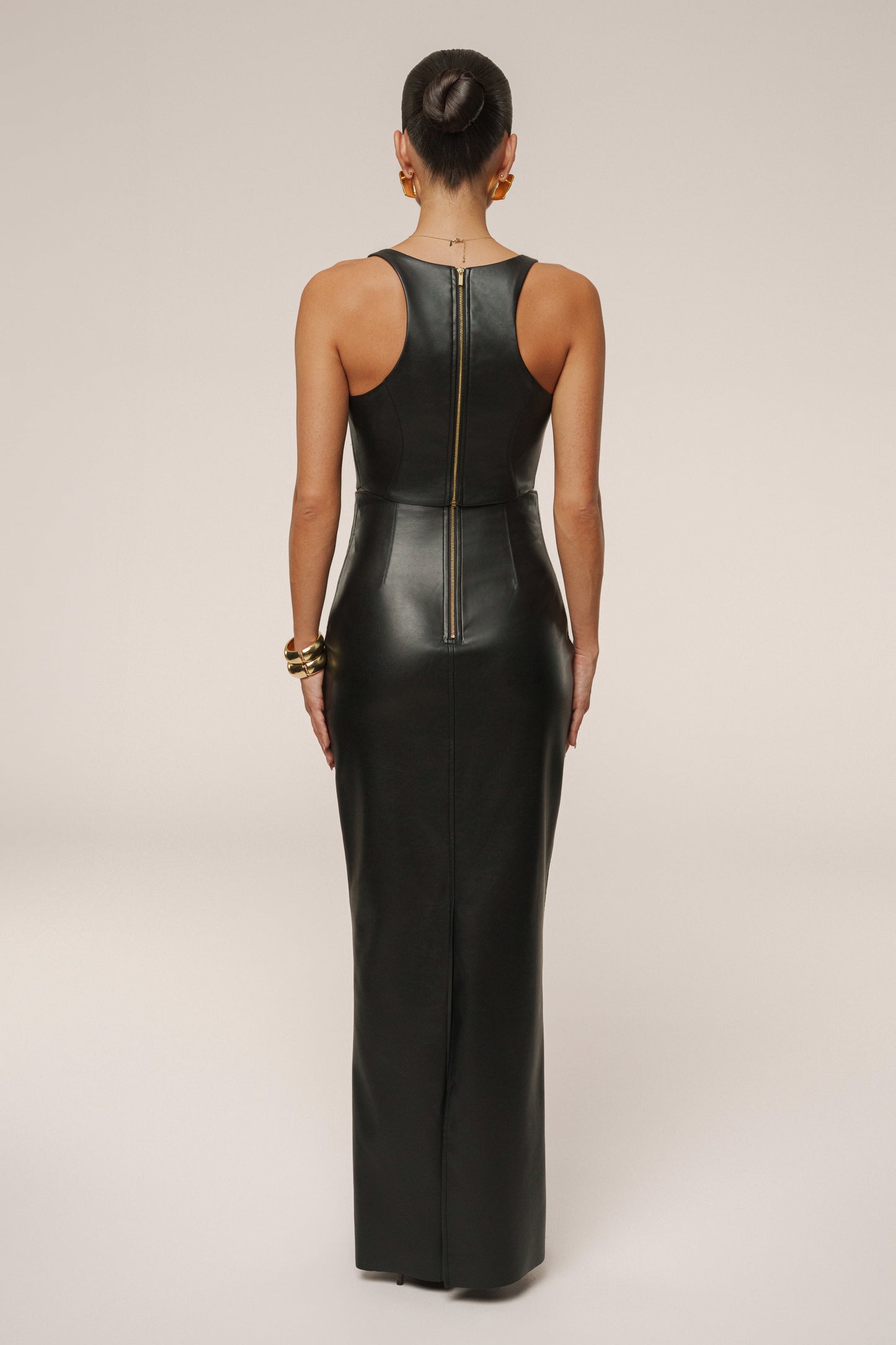 Black Tate PU Leather Top