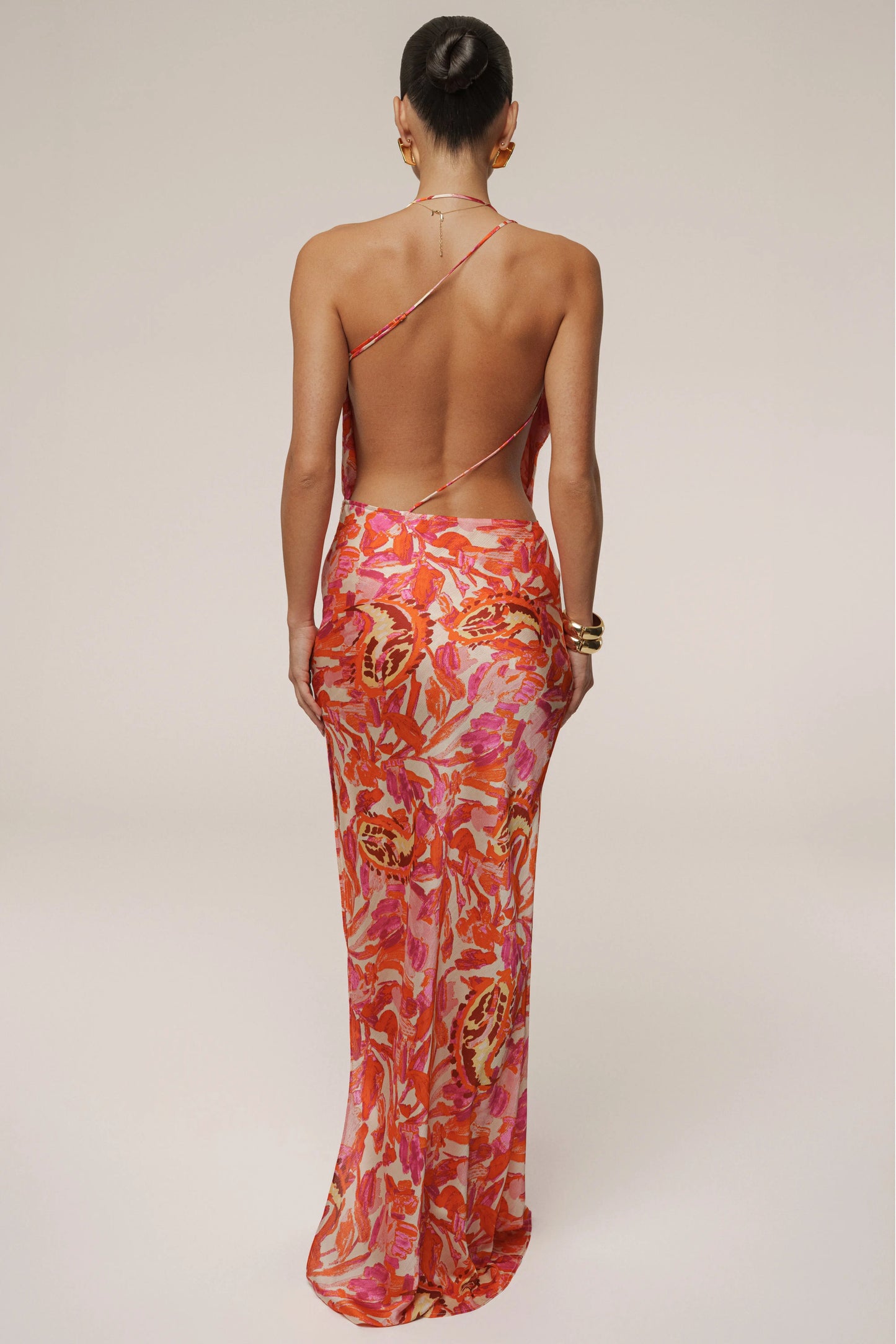 Pink Delmara Cowl Maxi Dress JLUXLABEL