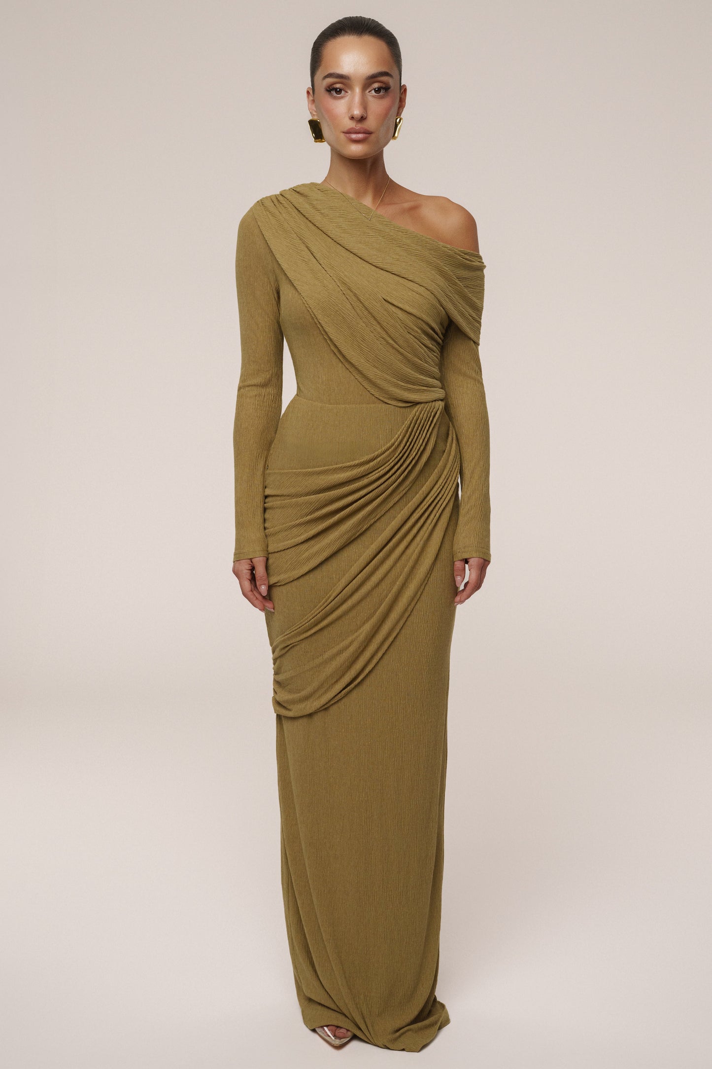Moss Textured One Shoulder Bodysuit