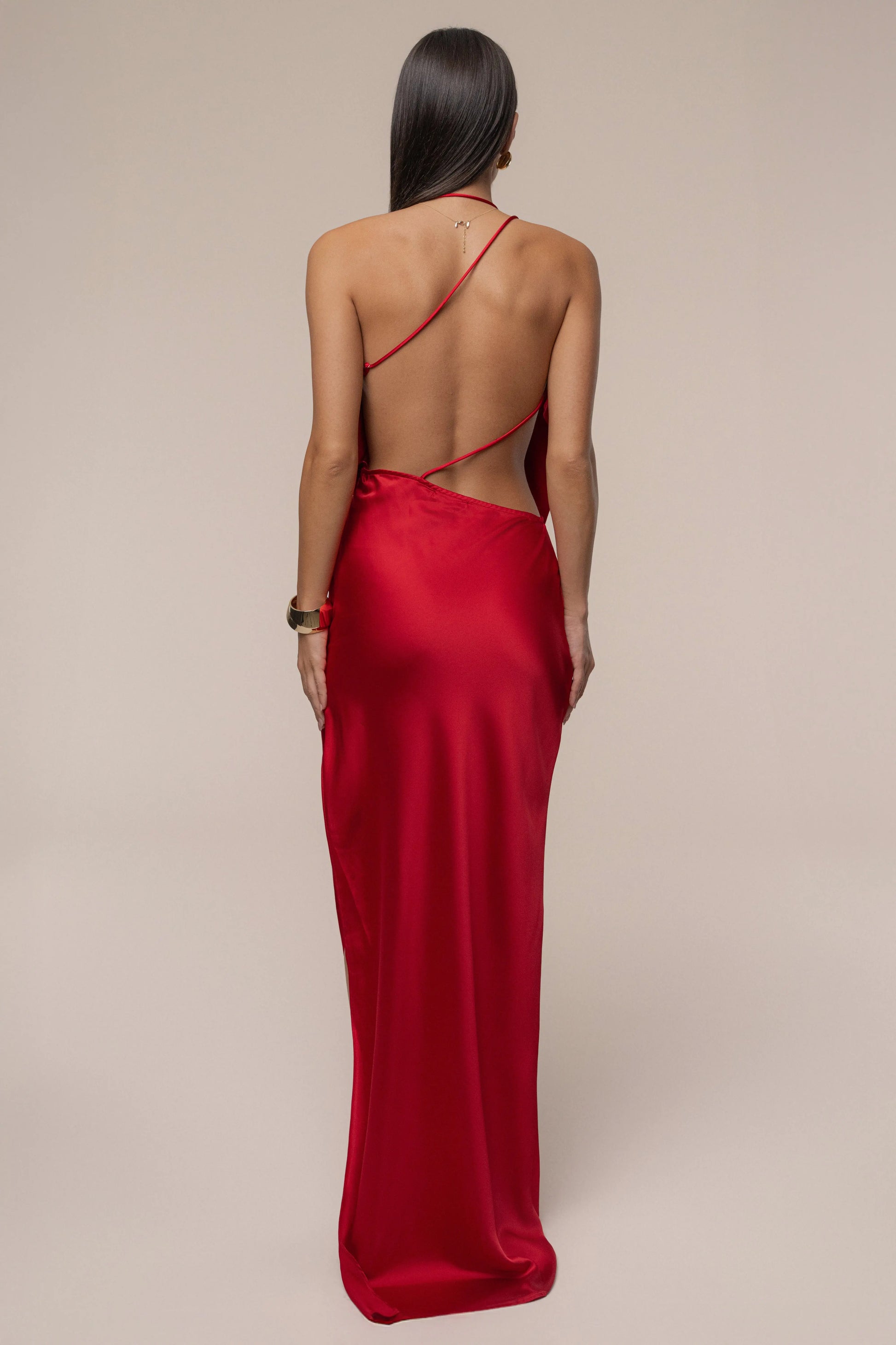 Red Delmara Cowl Maxi Dress JLUXLABEL